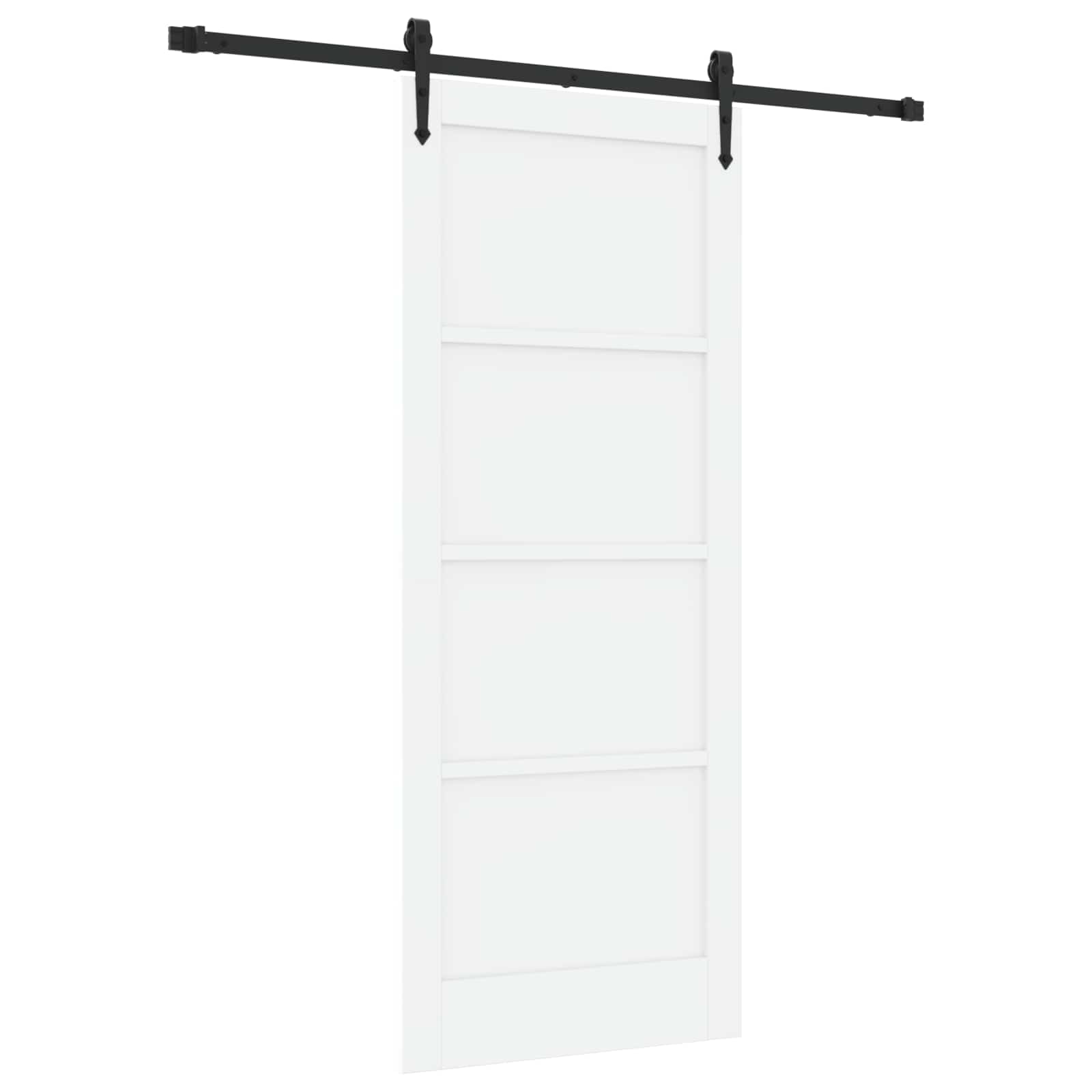 Csúszó ajtó orkdal fehér és fekete 83 x 202 cm tömör fenyőfa