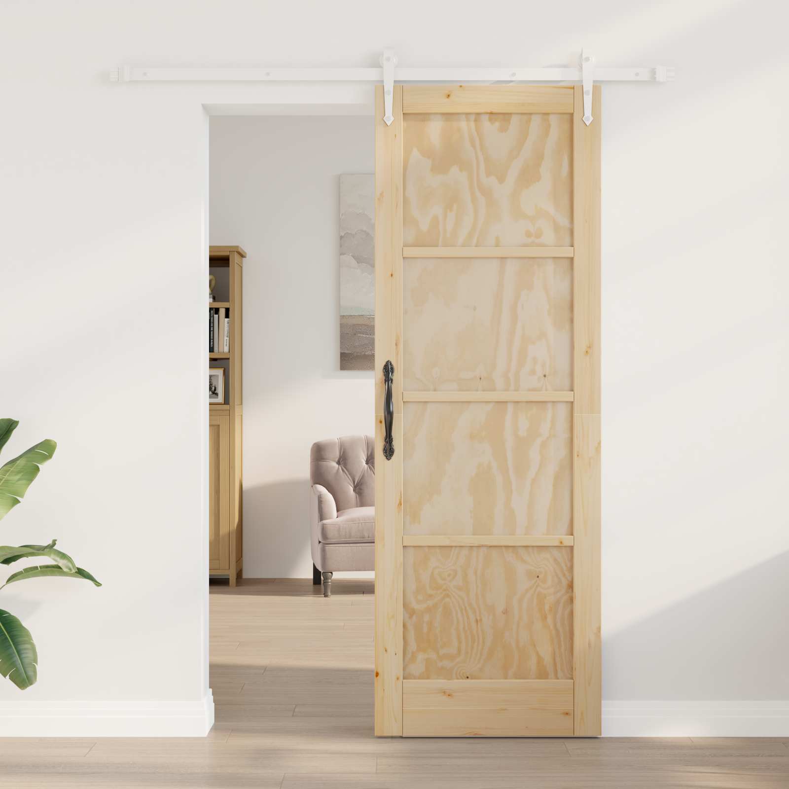 Csúszó ajtó orkdal természetes és fehér 73,5 x 211 cm