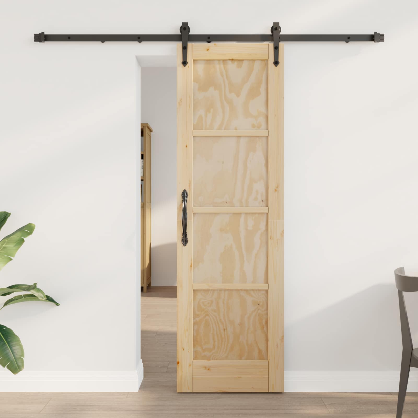 Csúszó ajtó orkdal természetes és fekete 61 x 198,5 cm