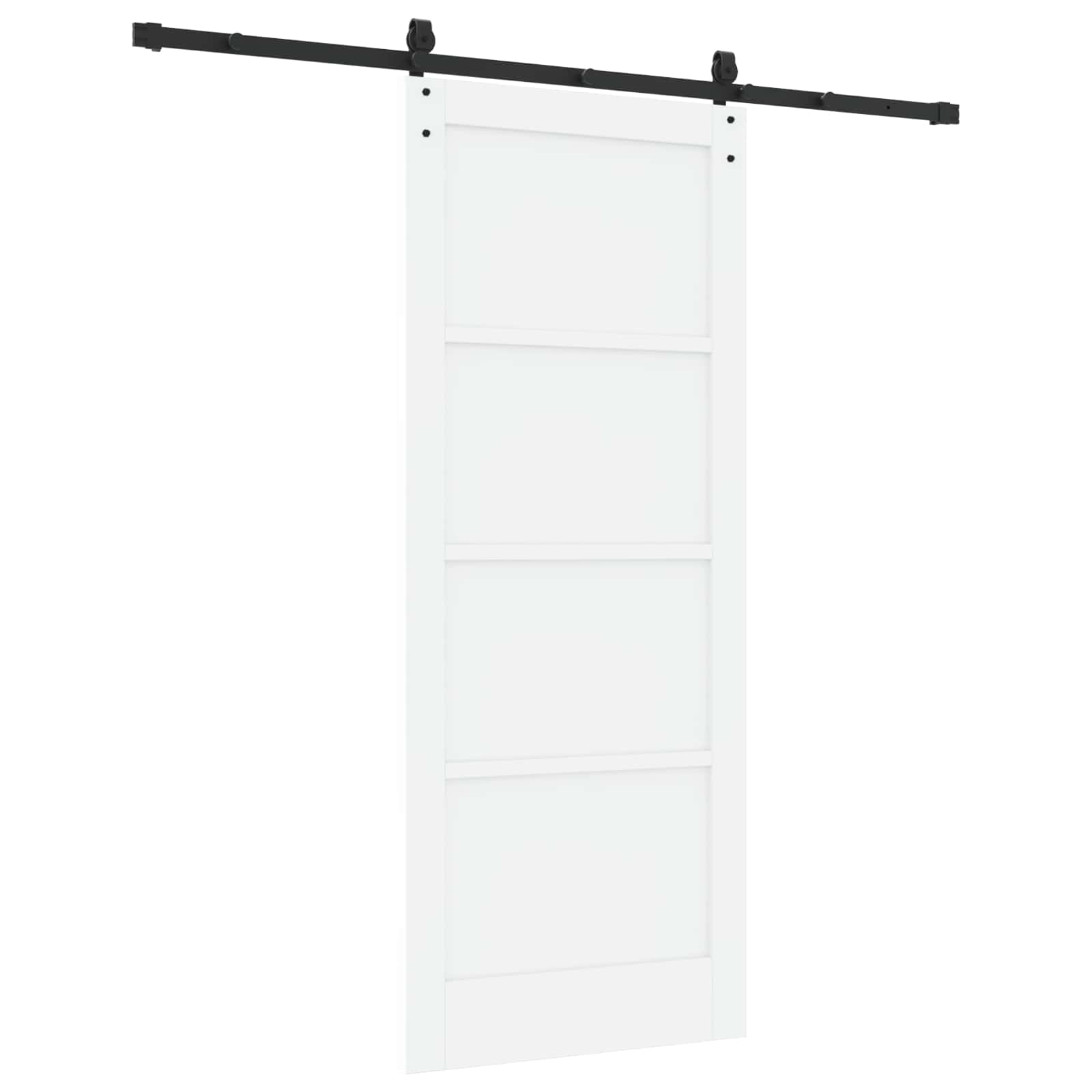 Csúszó ajtó orkdal fehér és fekete 83 x 202 cm tömör fenyőfa
