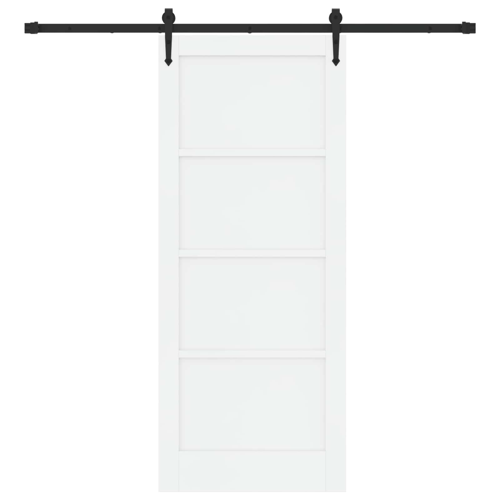 Csúszó ajtó orkdal fehér és fekete 83 x 202 cm tömör fenyőfa