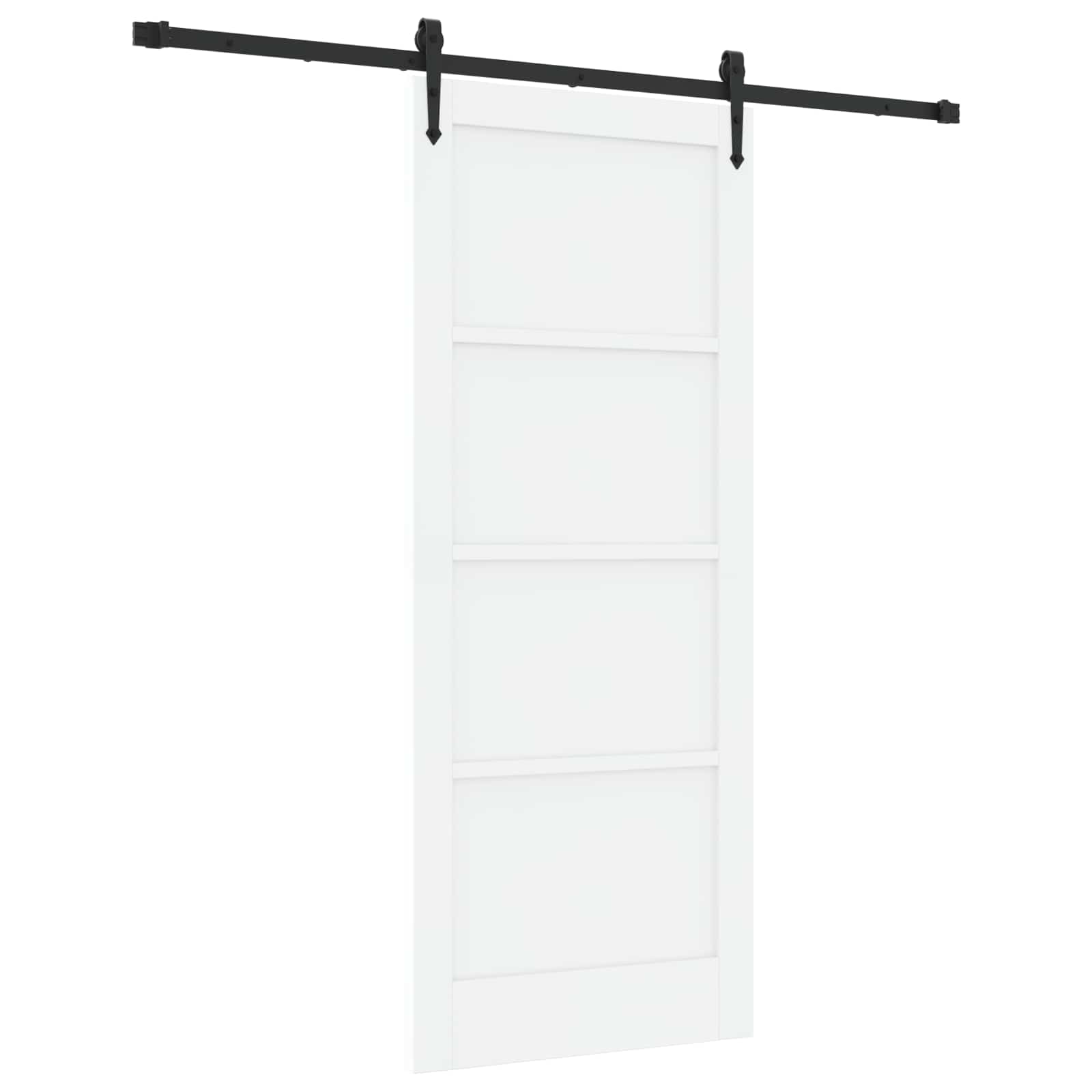 Csúszó ajtó orkdal fehér és fekete 83 x 202 cm tömör fenyőfa
