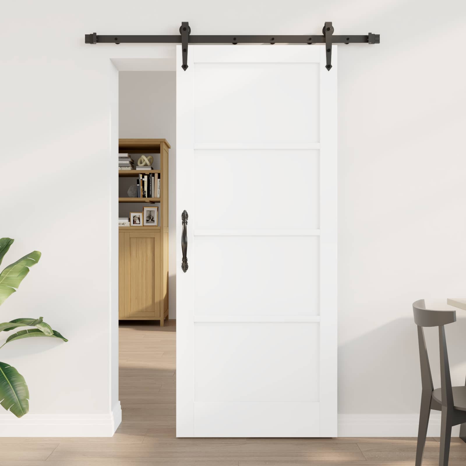 Csúszó ajtó orkdal fehér 83 x 202 cm tömör fenyőfa