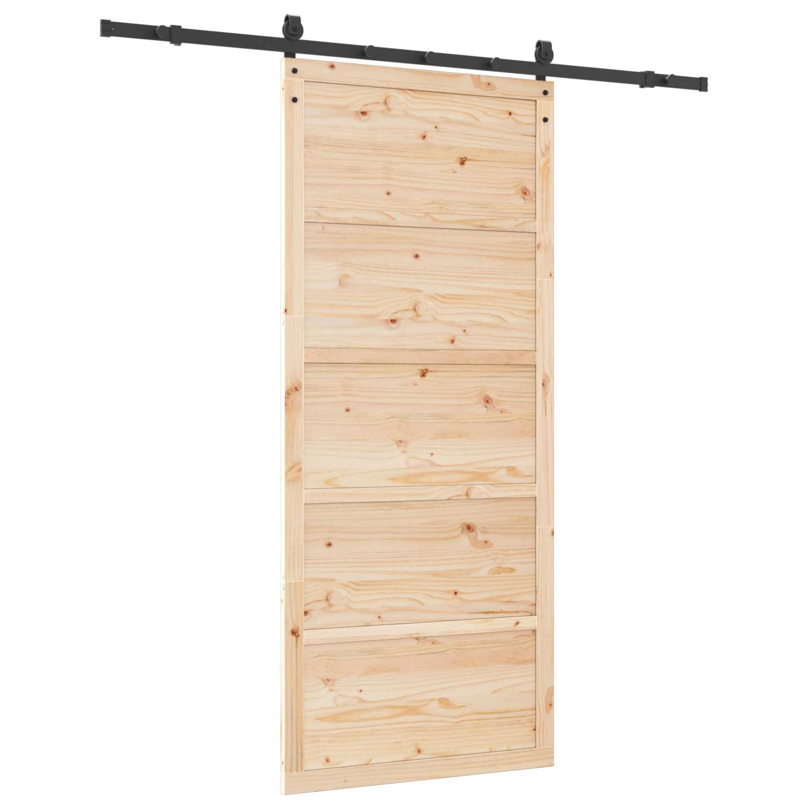 Csúszó ajtó természetes 90 x 208 cm tömör fenyőfa