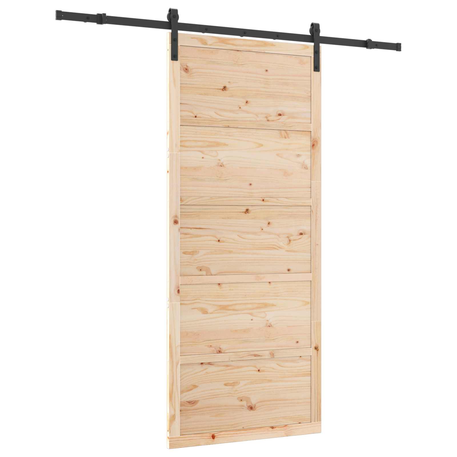 Csúszó ajtó természetes 90 x 208 cm tömör fenyőfa