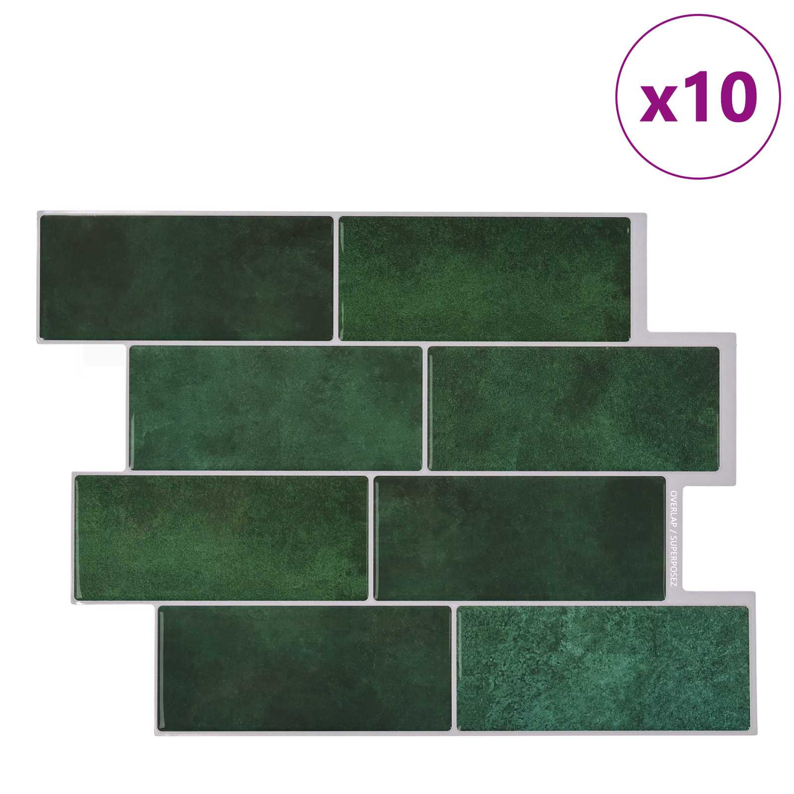Metrócsempe 10 pcs sötétzöld 29 x 21 cm poliuretán és pet