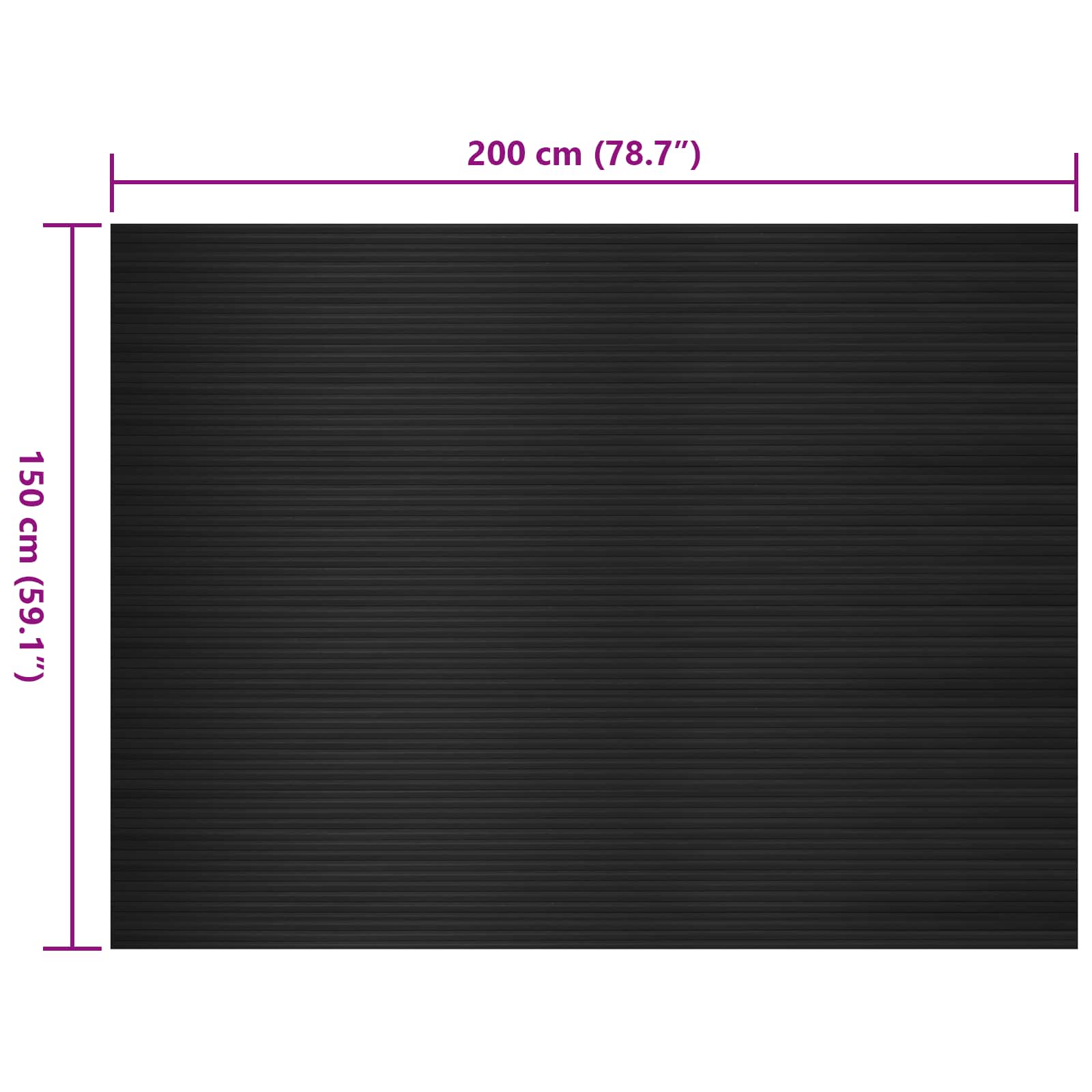 Padló szőnyeg fekete 1,5 x 2 m gumi