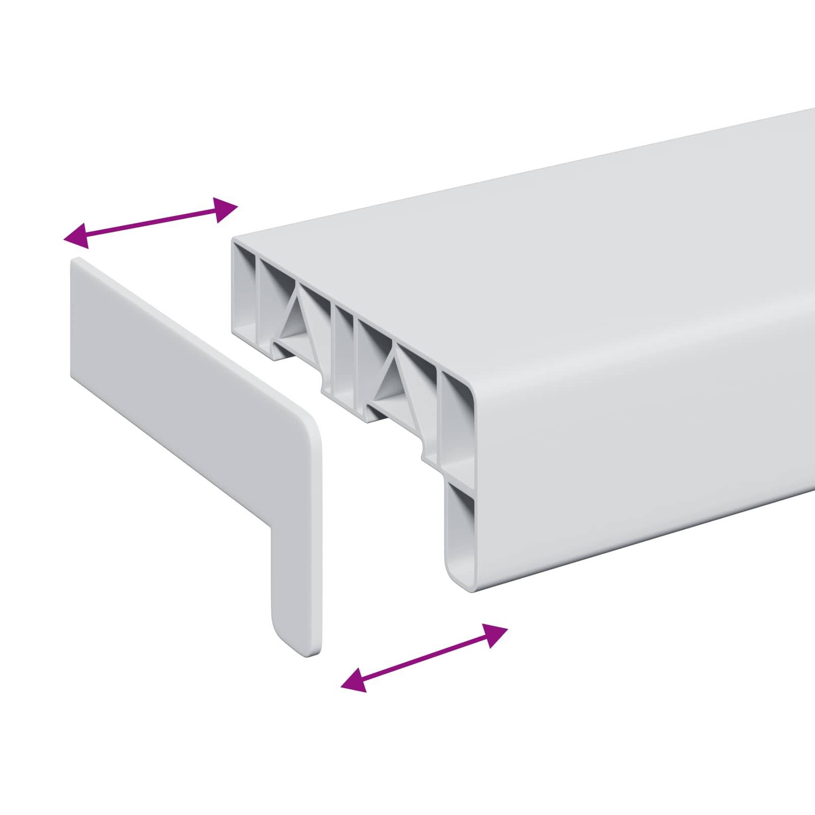 Ablakpárkány fehér 100 x 15 x 4,5 cm pvc