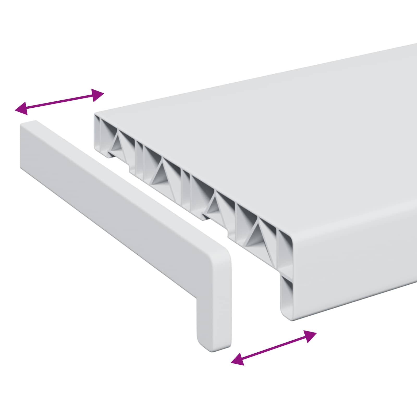 Ablakpárkány fehér 100 x 20 x 4,5 cm pvc