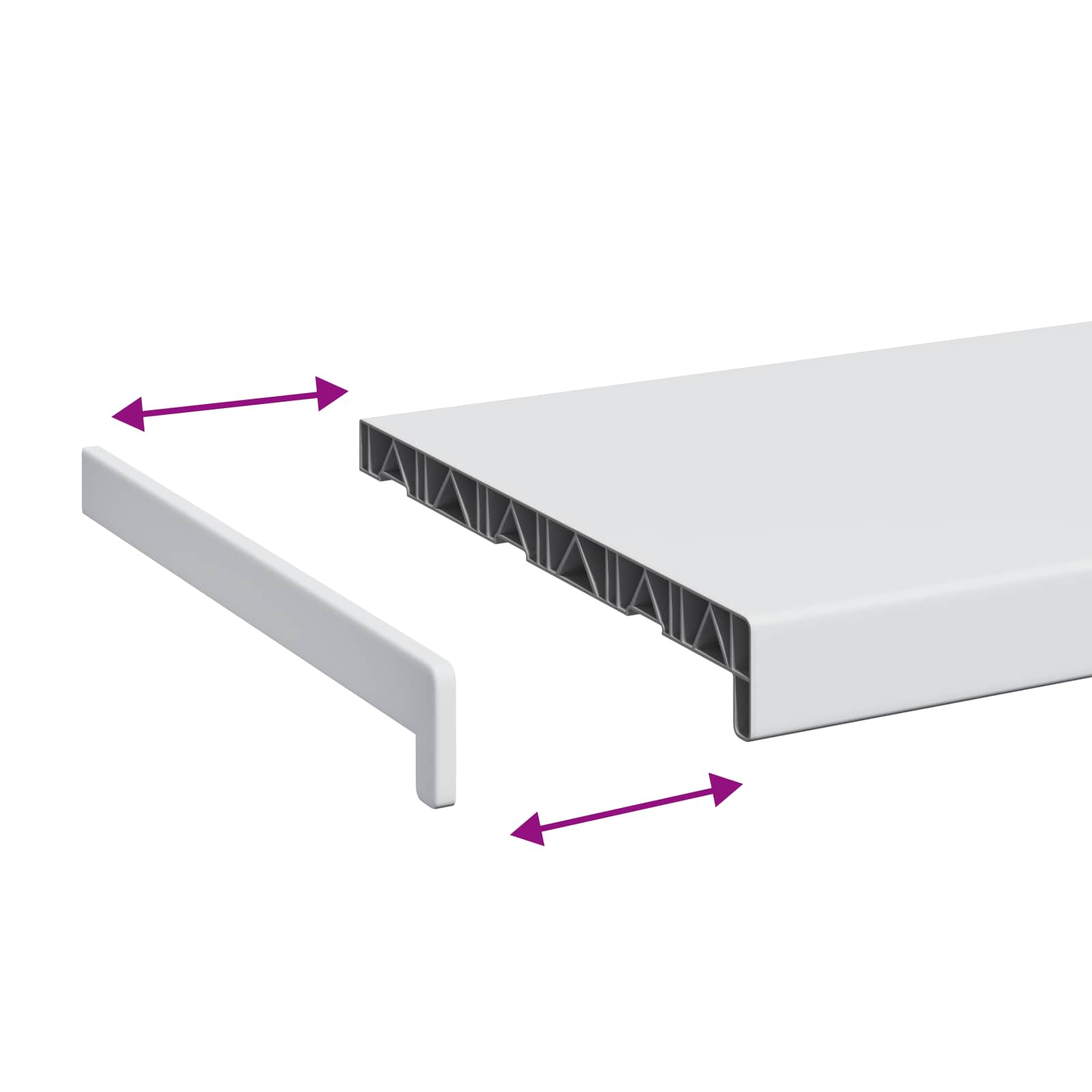 Ablakpárkány fehér 120 x 30 x 4,5 cm pvc