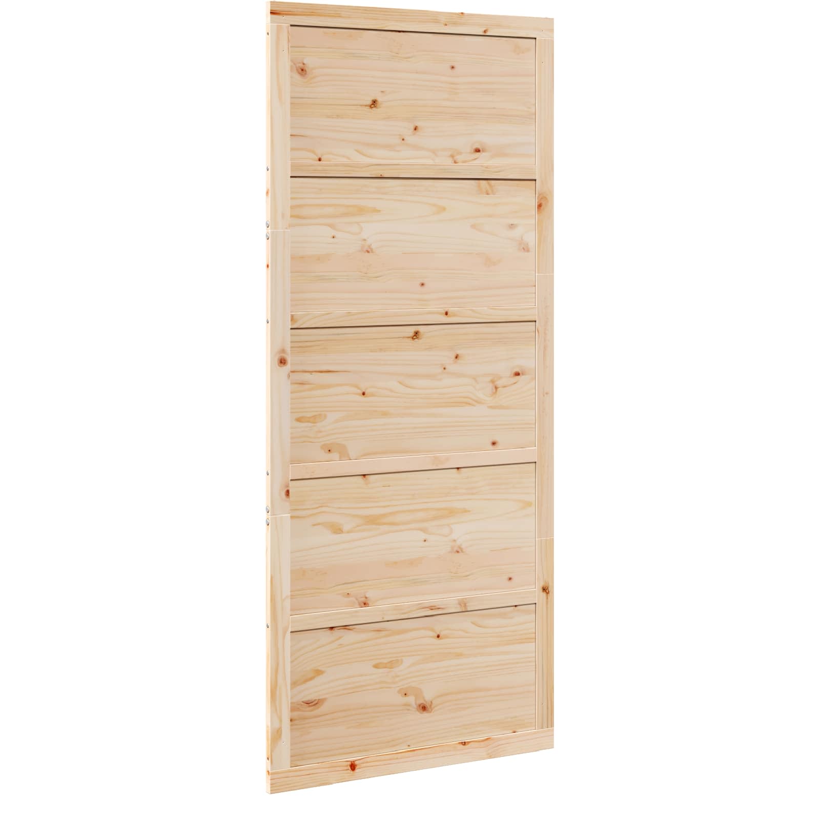 Istállóajtó természetes 90 x 2,5 x 208 cm tömör fenyőfa