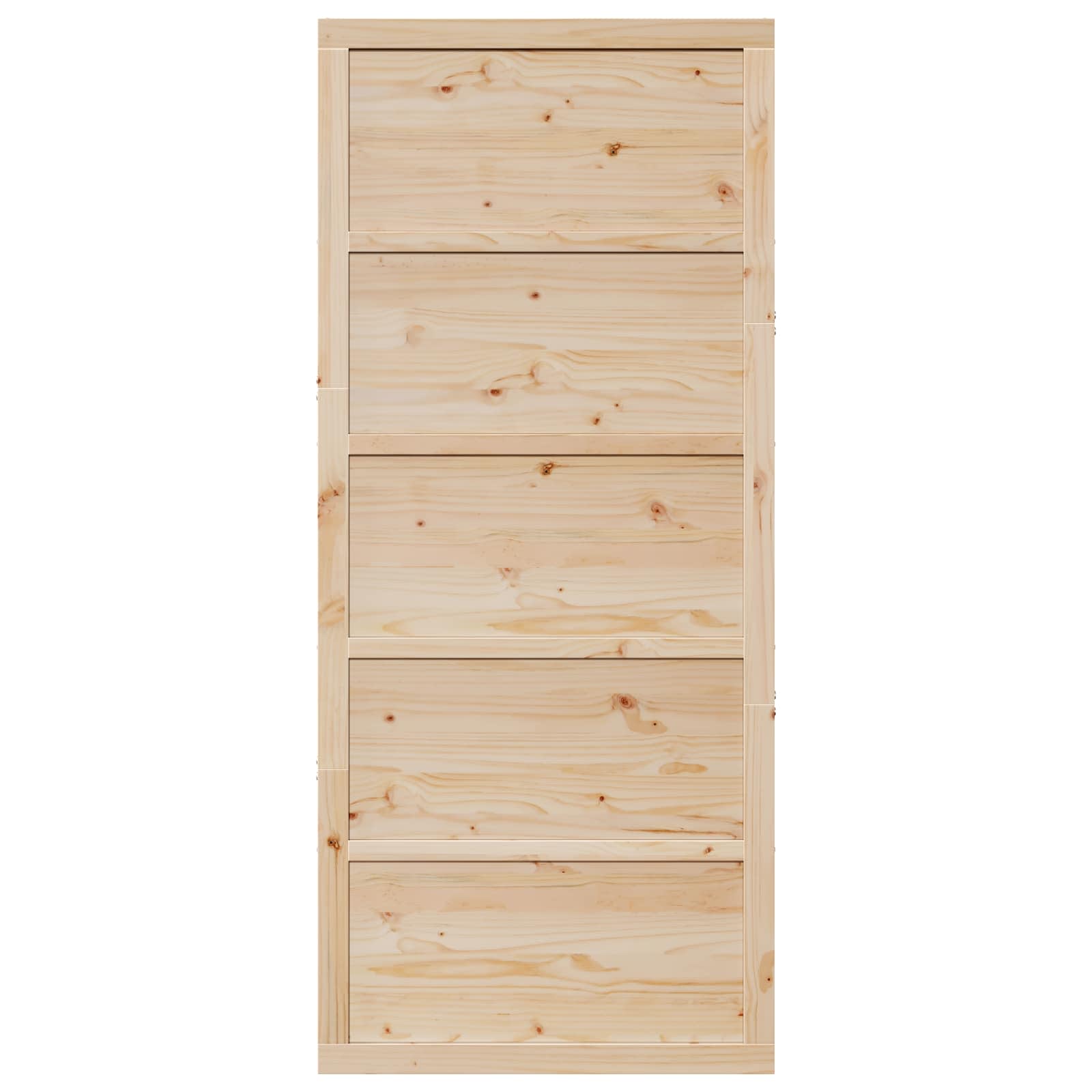Istállóajtó természetes 90 x 2,5 x 208 cm tömör fenyőfa