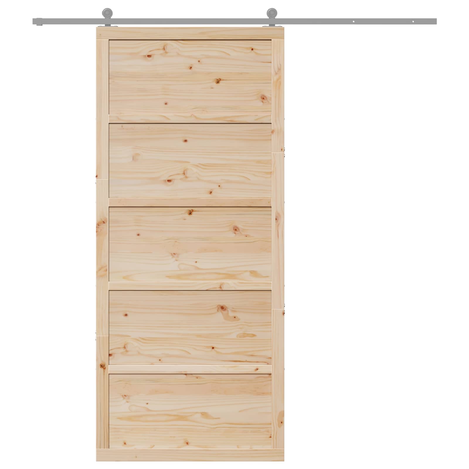 Istállóajtó természetes 90 x 2,5 x 208 cm tömör fenyőfa