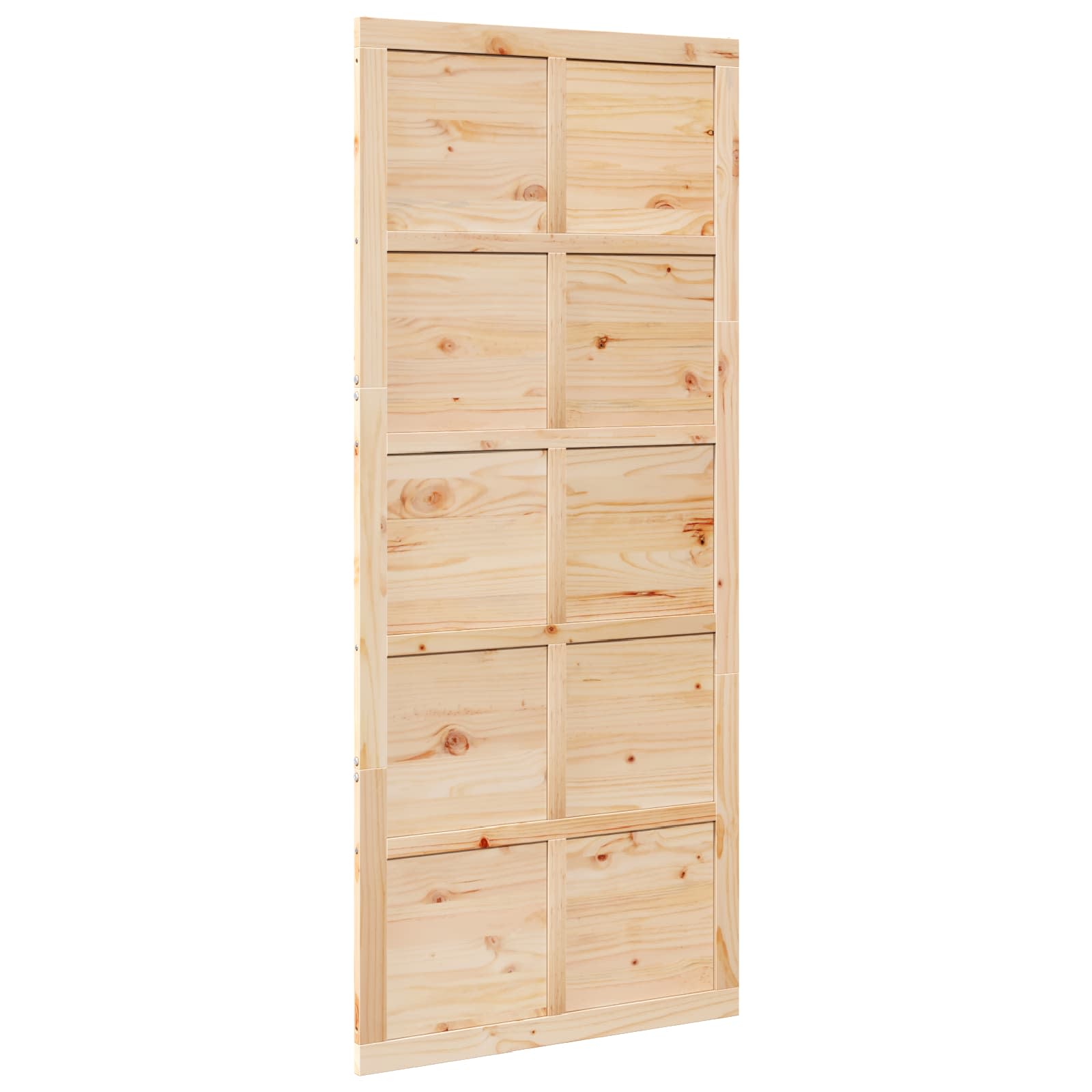 Istállóajtó természetes 100 x 2,5 x 208 cm tömör fenyőfa