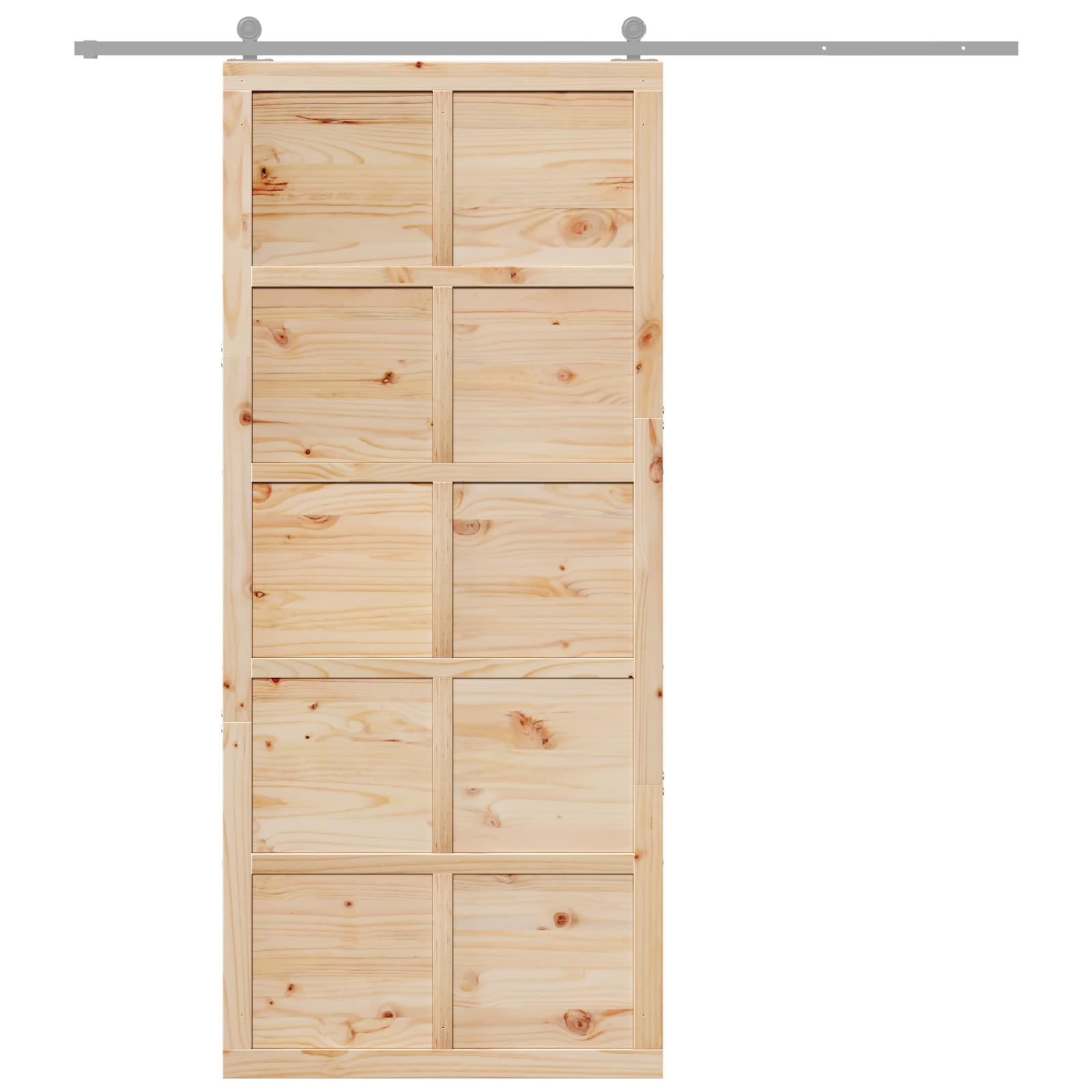 Istállóajtó természetes 100 x 2,5 x 208 cm tömör fenyőfa