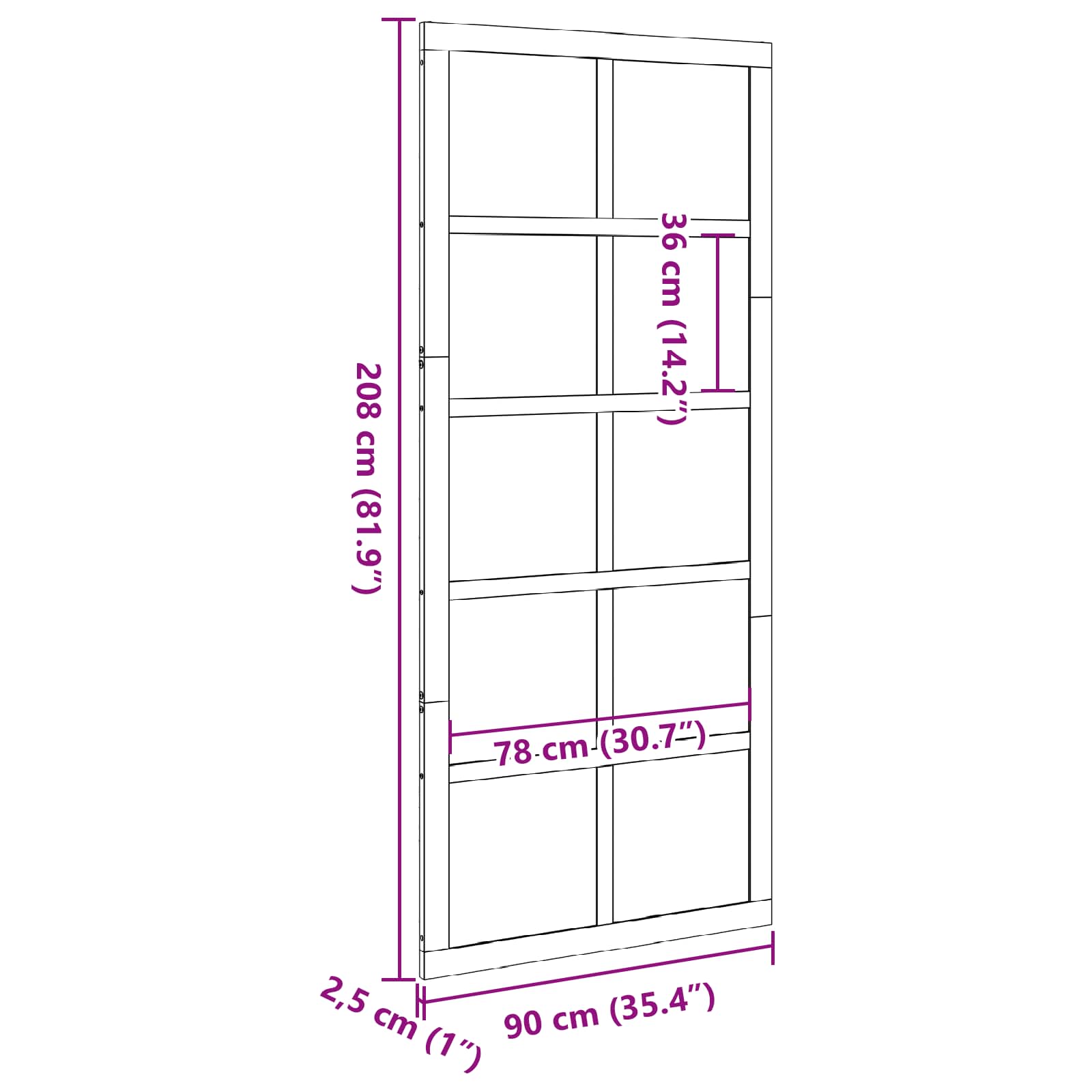 Istállóajtó viaszbarna 90 x 2,5 x 208 cm tömör fenyőfa