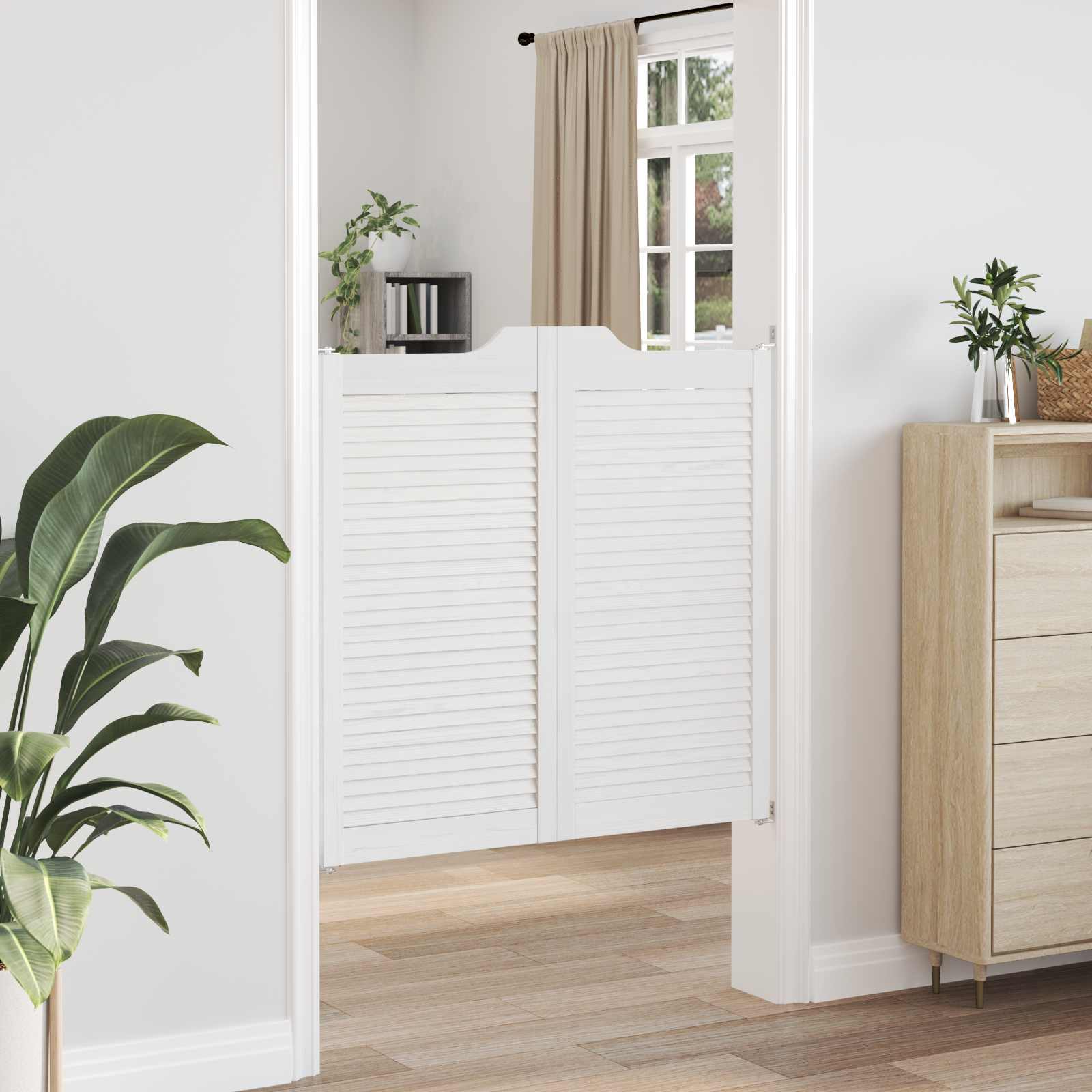 Lengő ajtók fehér 100 x 50 cm tömör fenyőfa