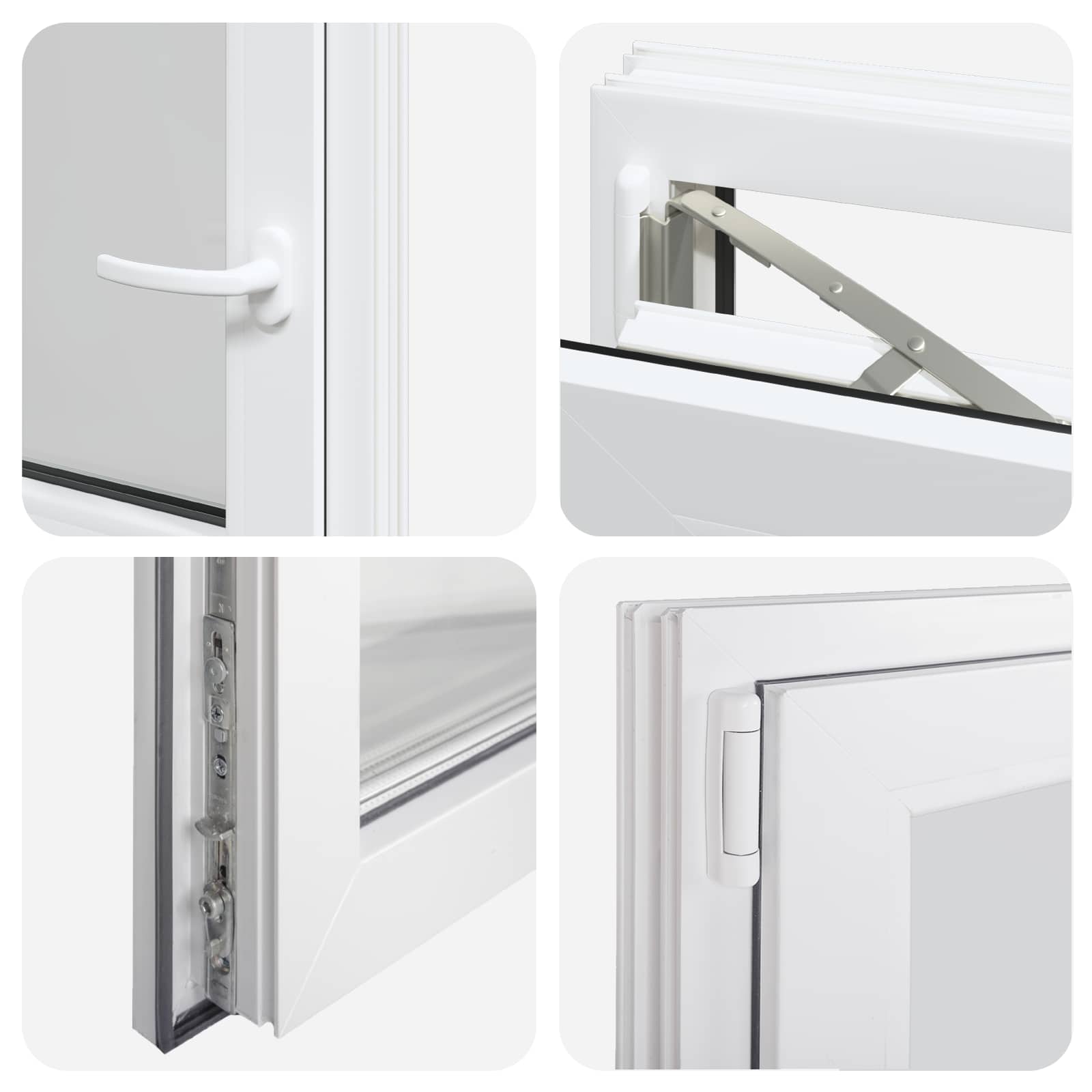 Pinceablak risor fehér 50 x 50 cm pvc és üveg