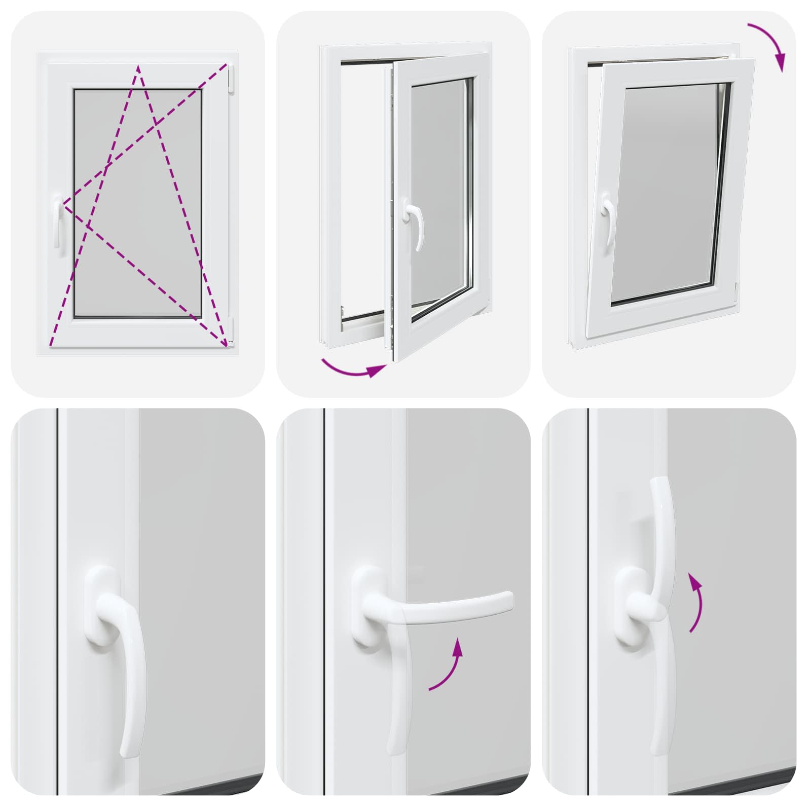 Pinceablak risor fehér 60 x 100 cm pvc és üveg