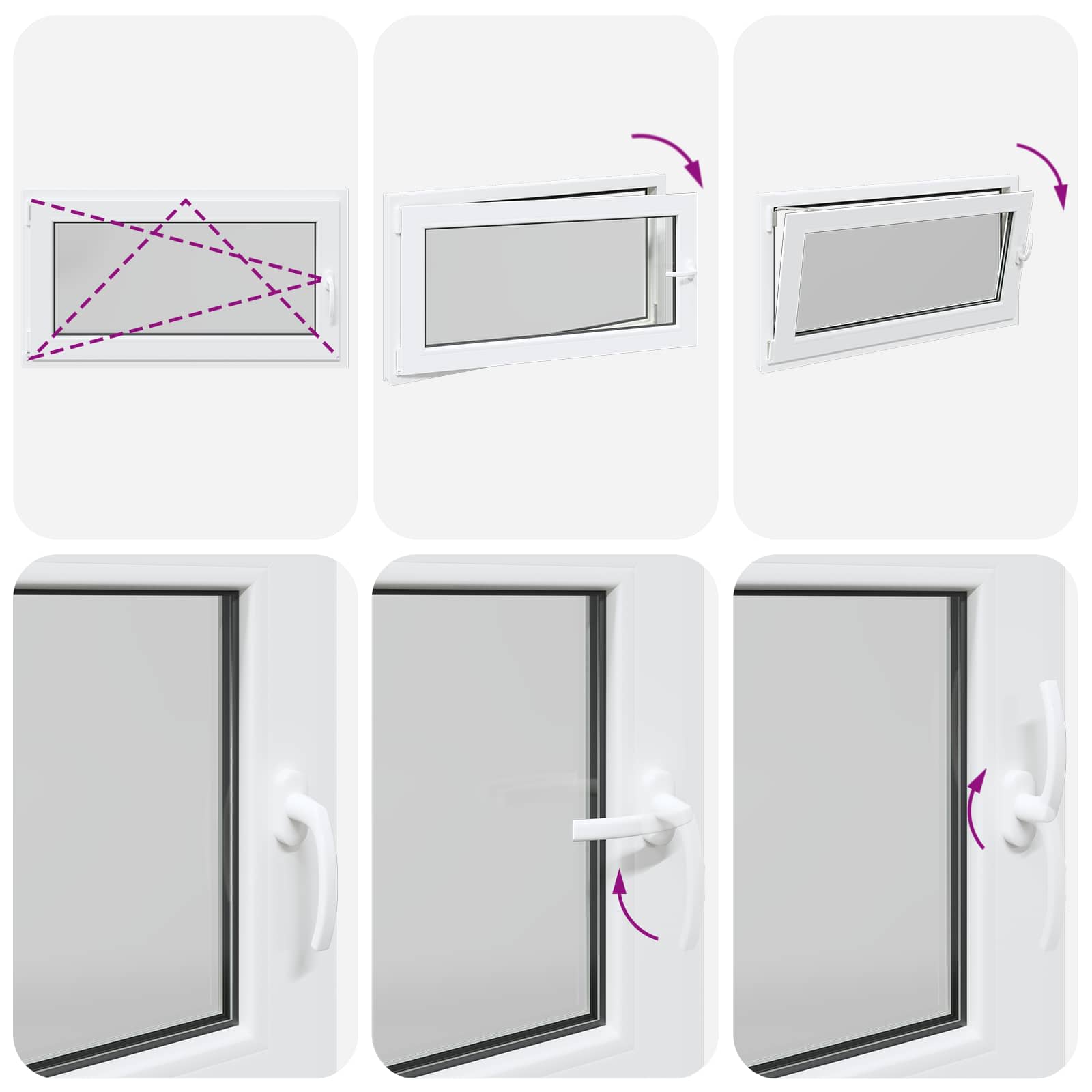 Pinceablak risor fehér 110 x 50 cm pvc és üveg