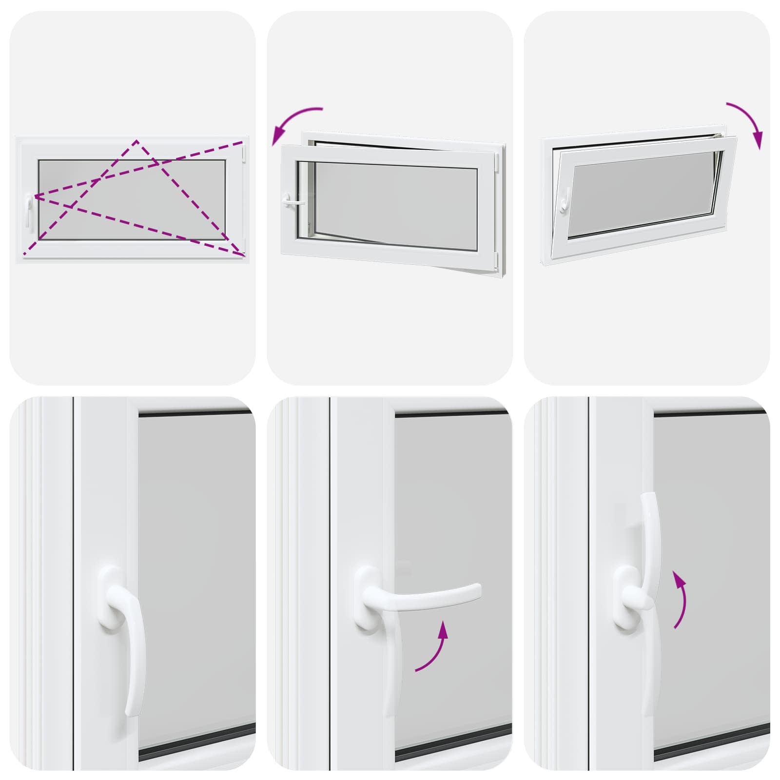 Pinceablak risor fehér 110 x 70 cm pvc és üveg