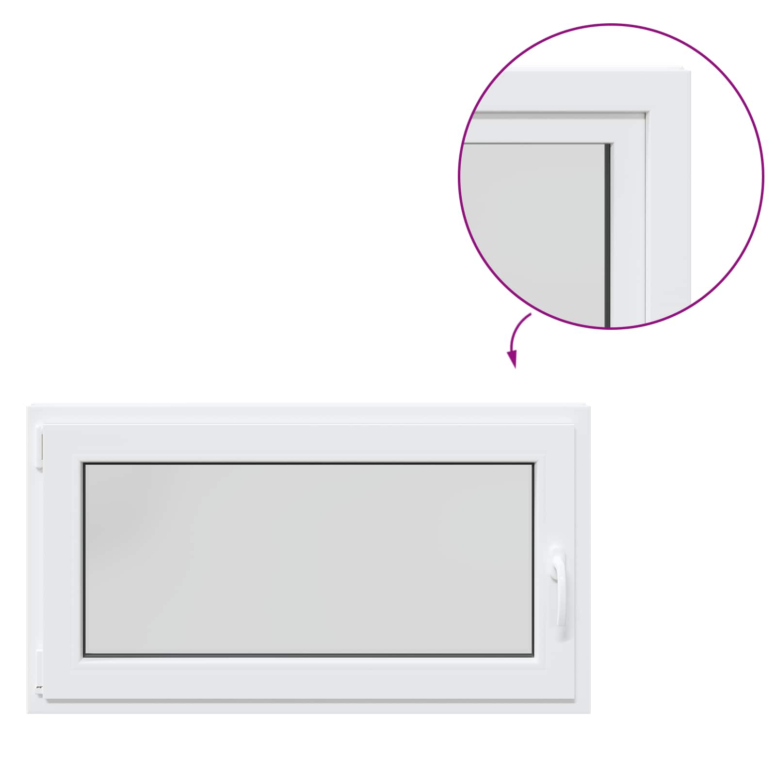 Pinceablak risor fehér 110 x 70 cm pvc és üveg