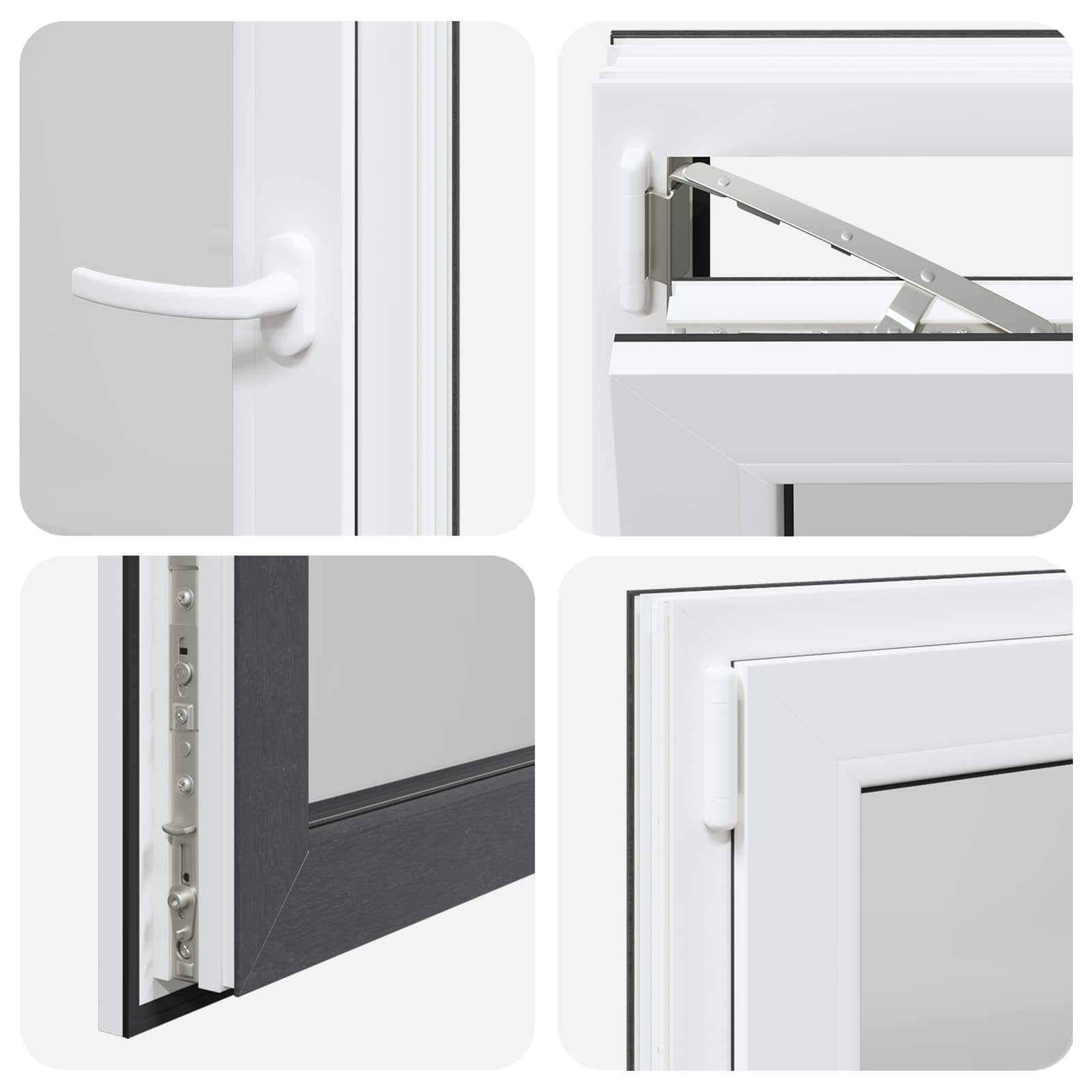 Pinceablak risor antracit 60 x 60 cm pvc és üveg