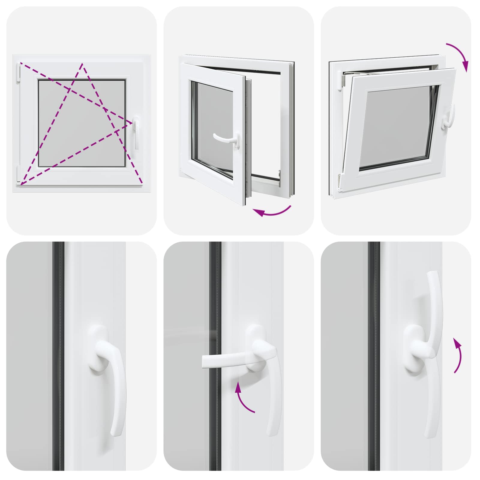 Pinceablak risor antracit 60 x 60 cm pvc és üveg