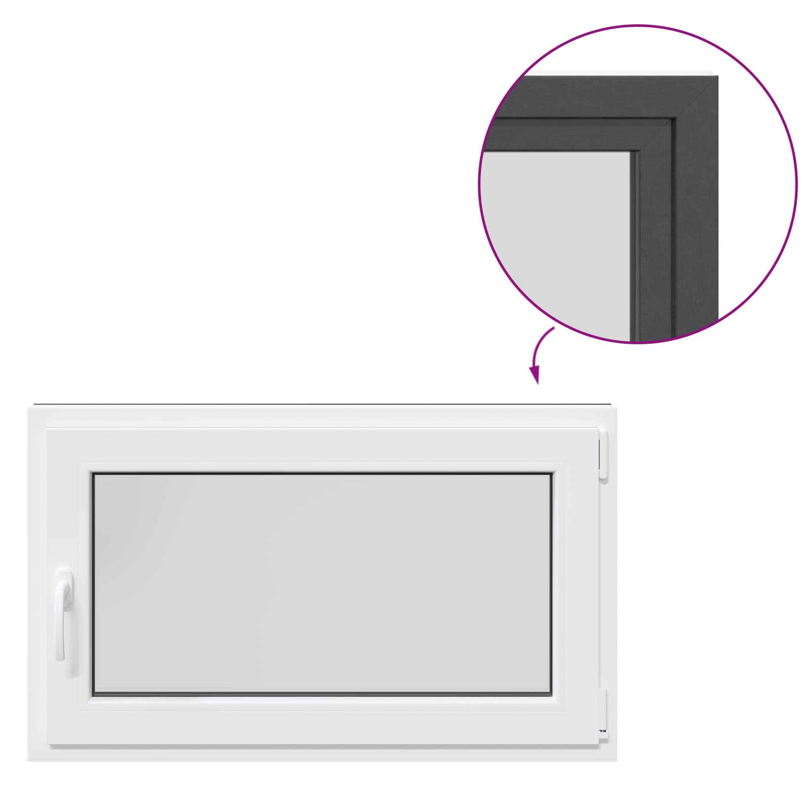 Pinceablak risor antracit 100 x 70 cm pvc és üveg