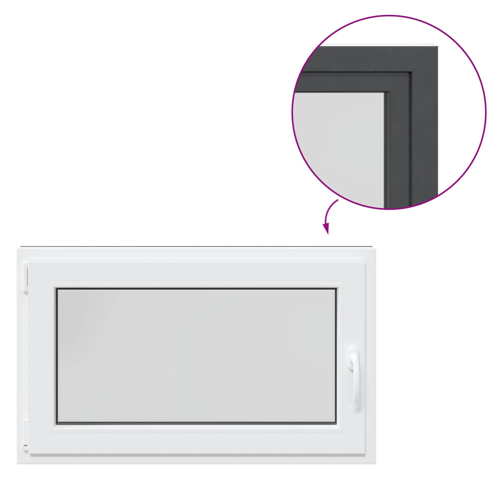 Pinceablak risor antracit 100 x 70 cm pvc és üveg