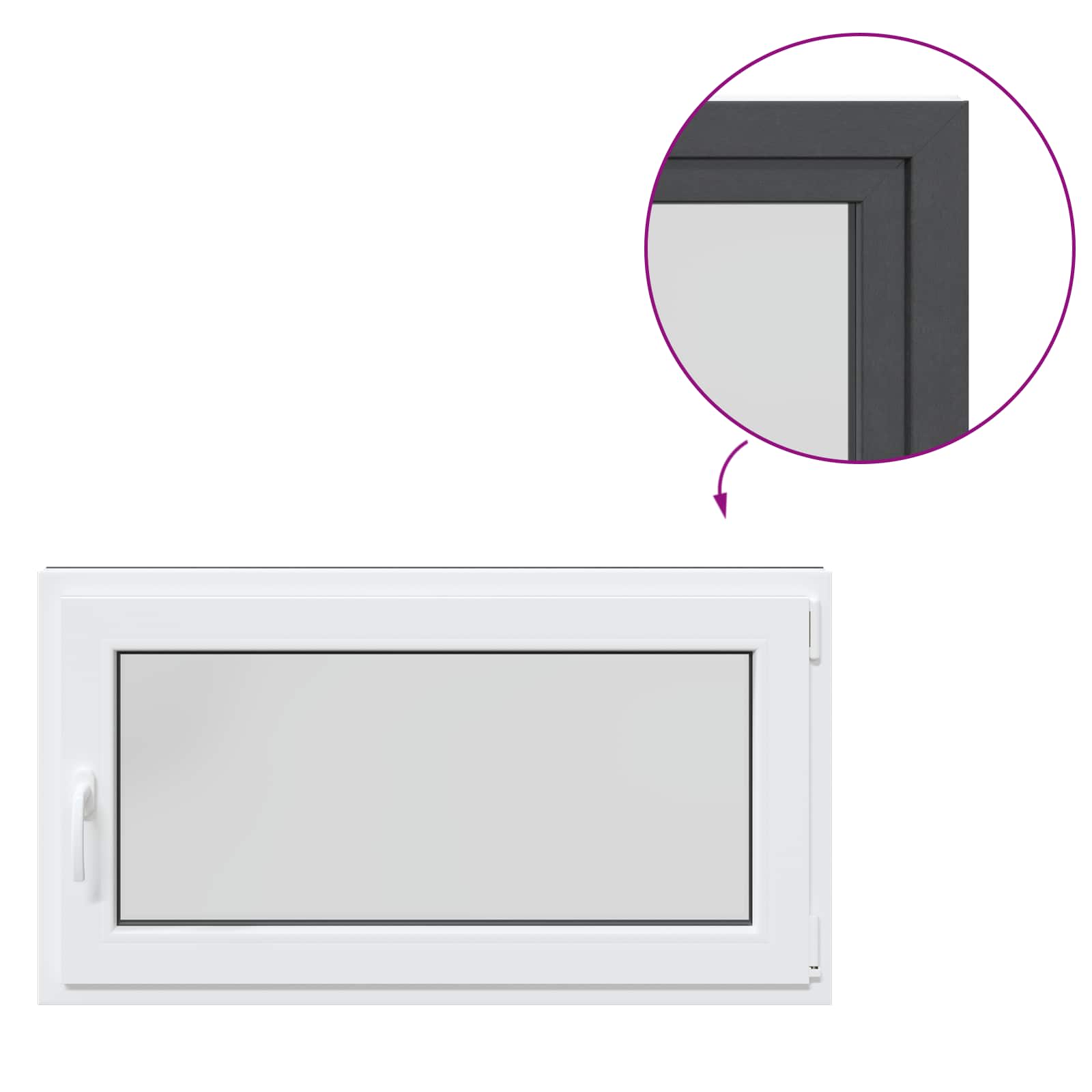 Pinceablak risor antracit 110 x 50 cm pvc és üveg