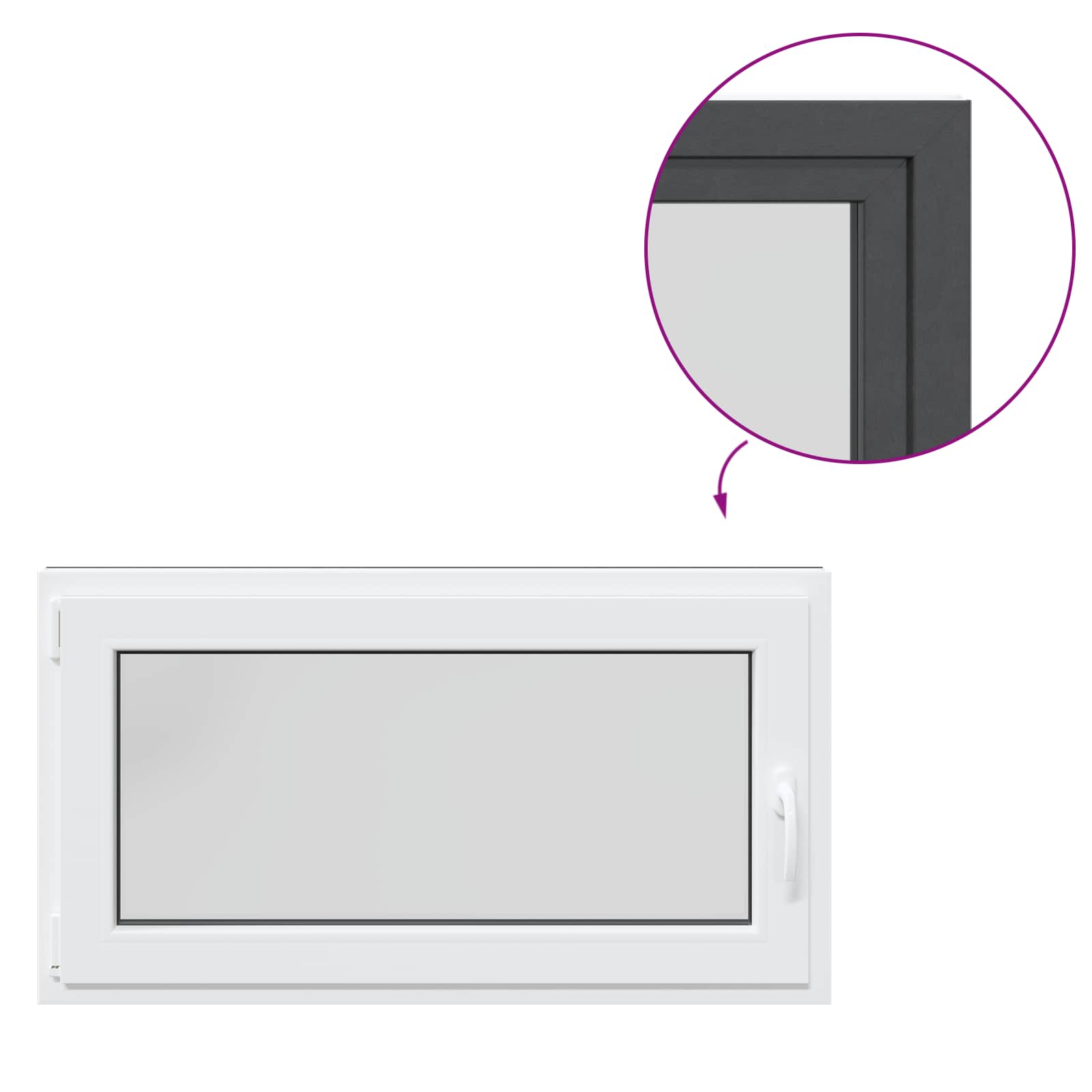 Pinceablak risor antracit 110 x 50 cm pvc és üveg