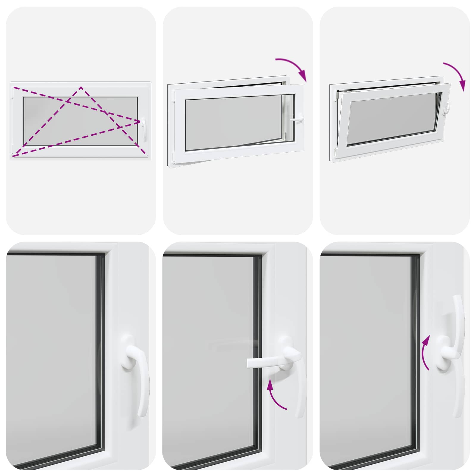 Pinceablak risor antracit 110 x 50 cm pvc és üveg