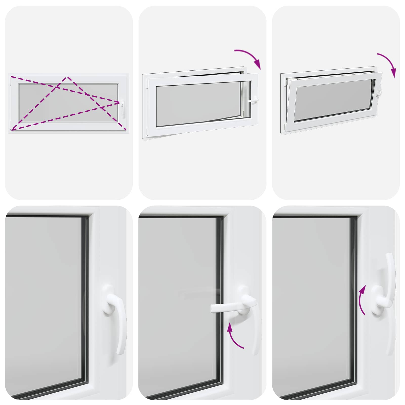 Pinceablak risor antracit 120 x 60 cm pvc és üveg