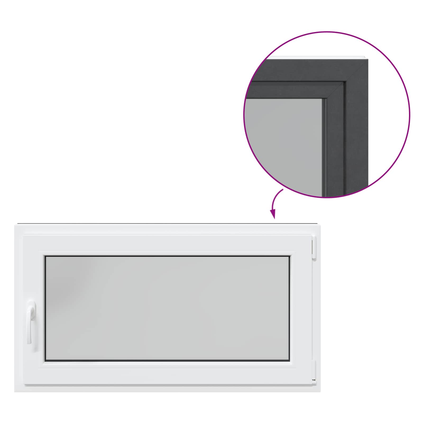 Pinceablak risor antracit 110 x 70 cm pvc és üveg