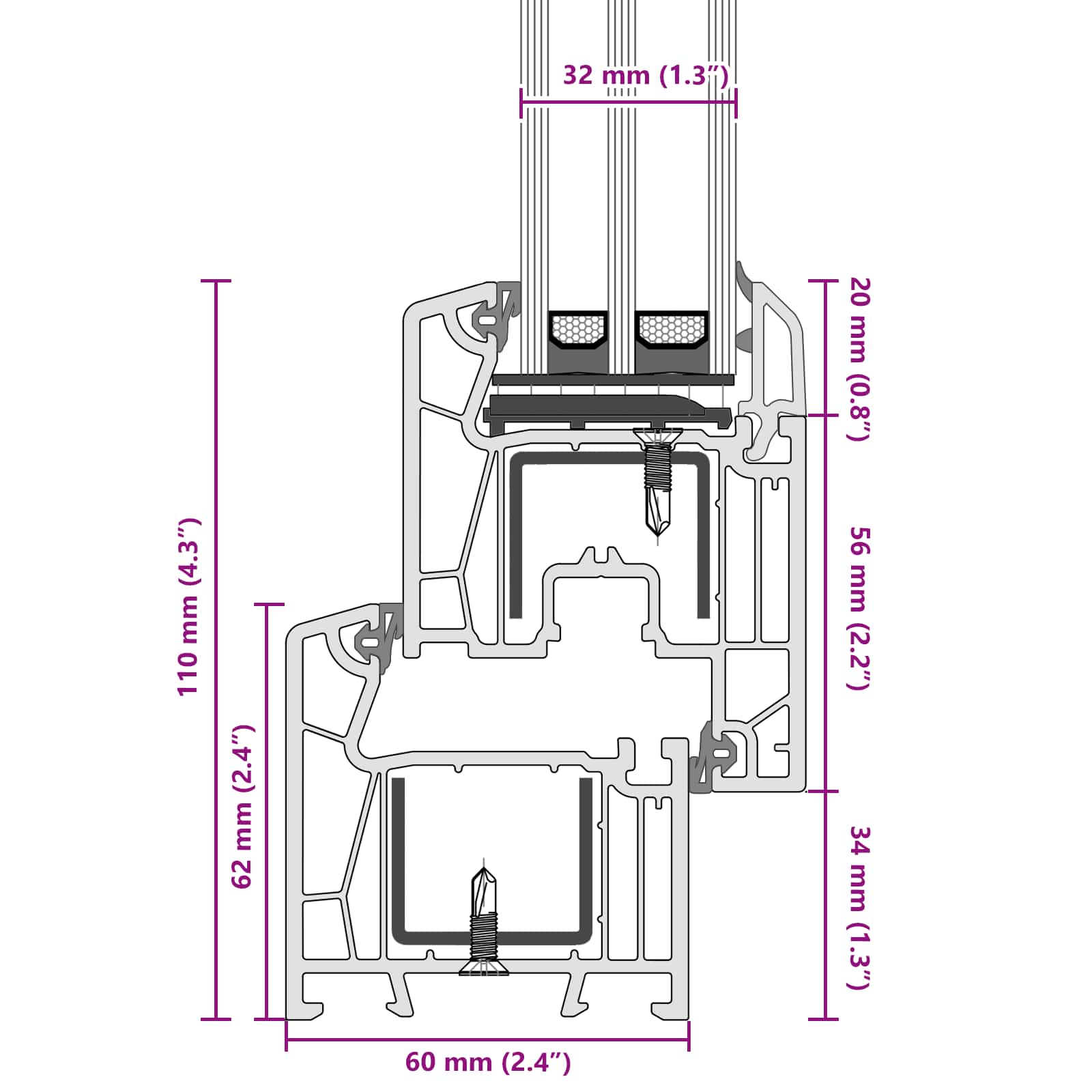 Pinceablak risor antracit 110 x 70 cm pvc és üveg