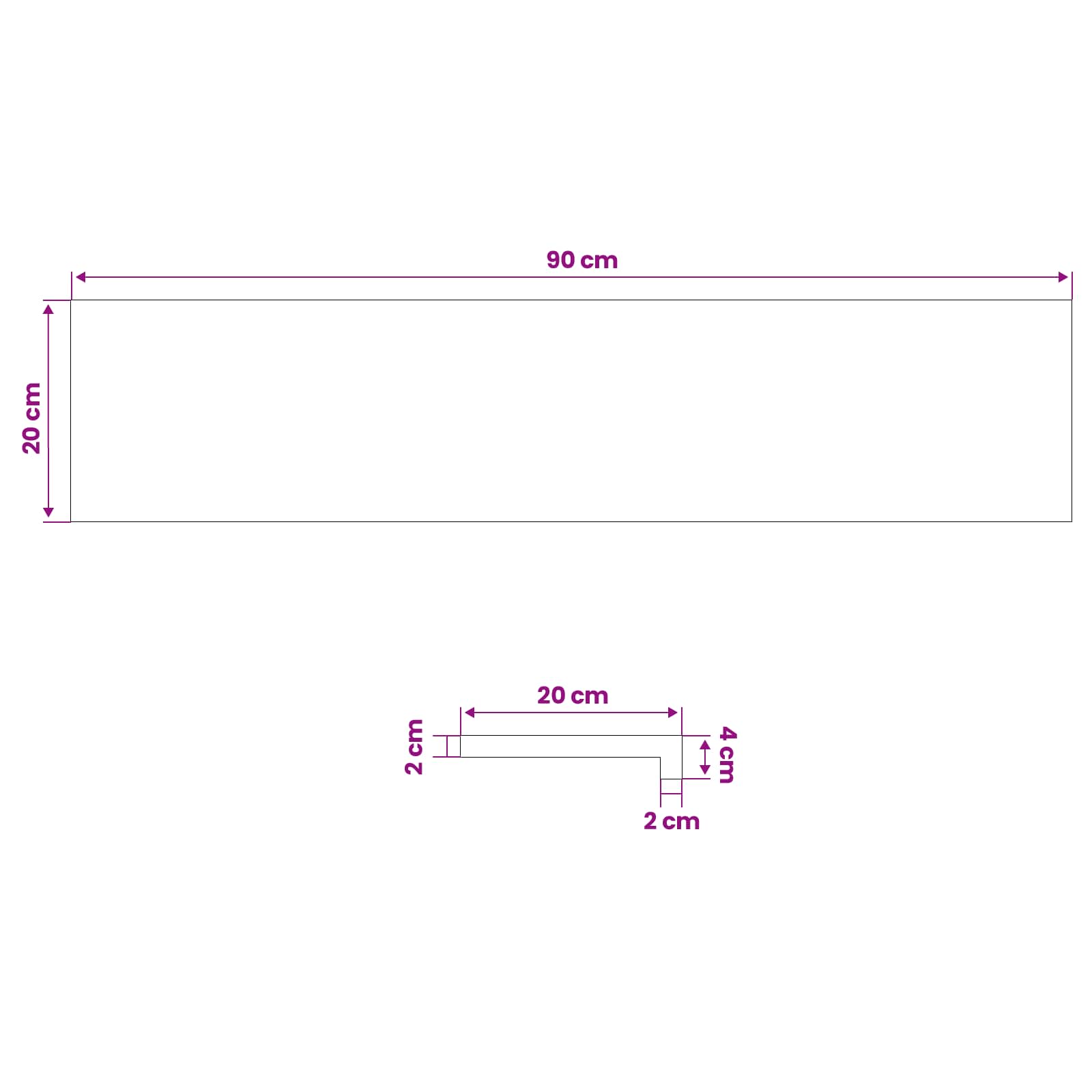 Ablakpárkányok 2 db természetes 90 x 20 x 2 cm tömör bükkfa
