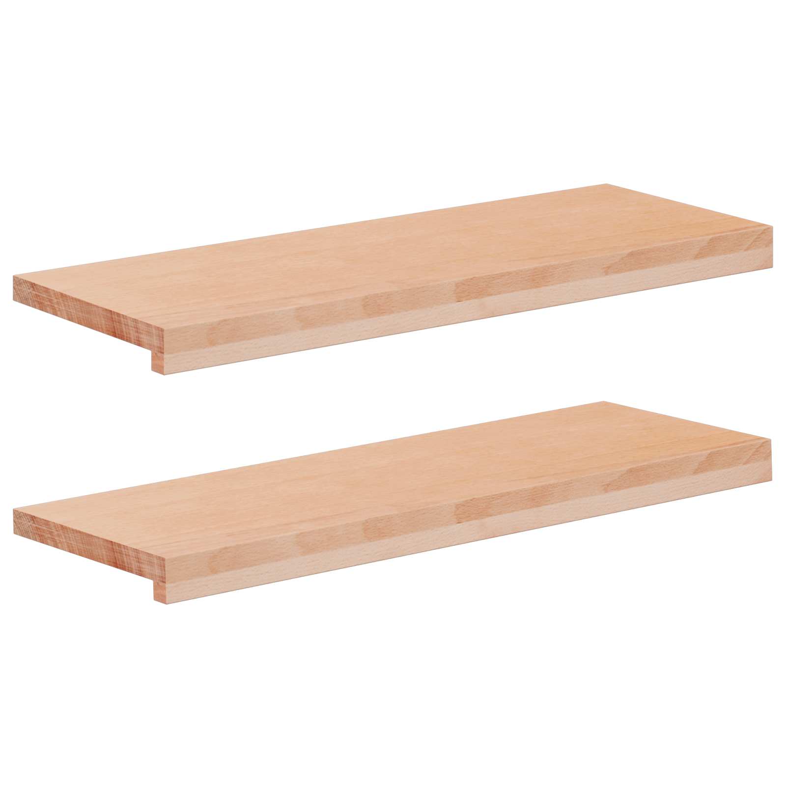 Ablakpárkányok 2 db természetes 70 x 25 x 2 cm tömör bükkfa