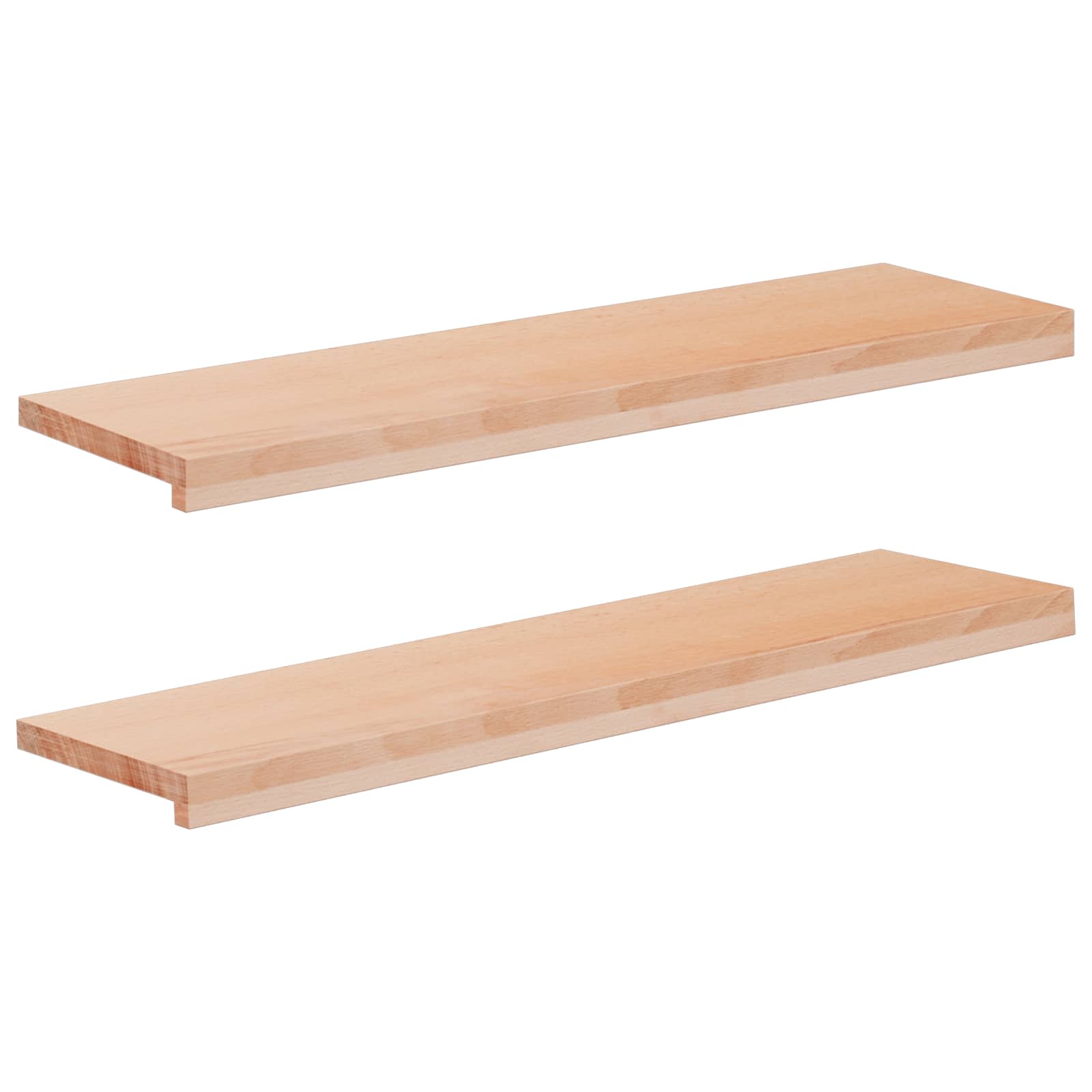 Ablakpárkányok 2 db természetes 100 x 25 x 2 cm tömör bükkfa