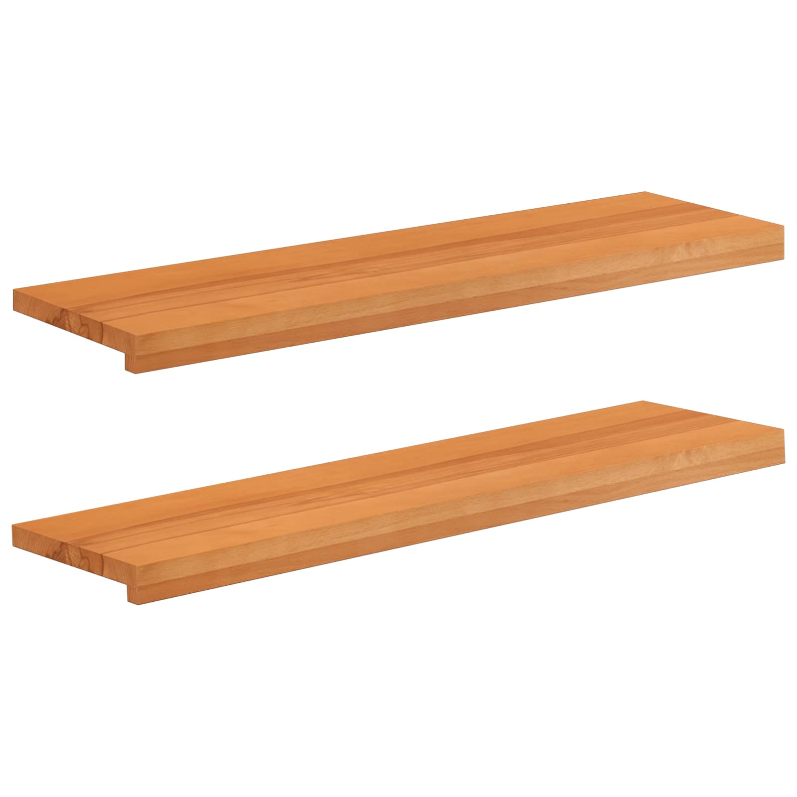 Ablakpárkányok 2 db világos barna 90 x 25 x 2 cm tömör bükkfa