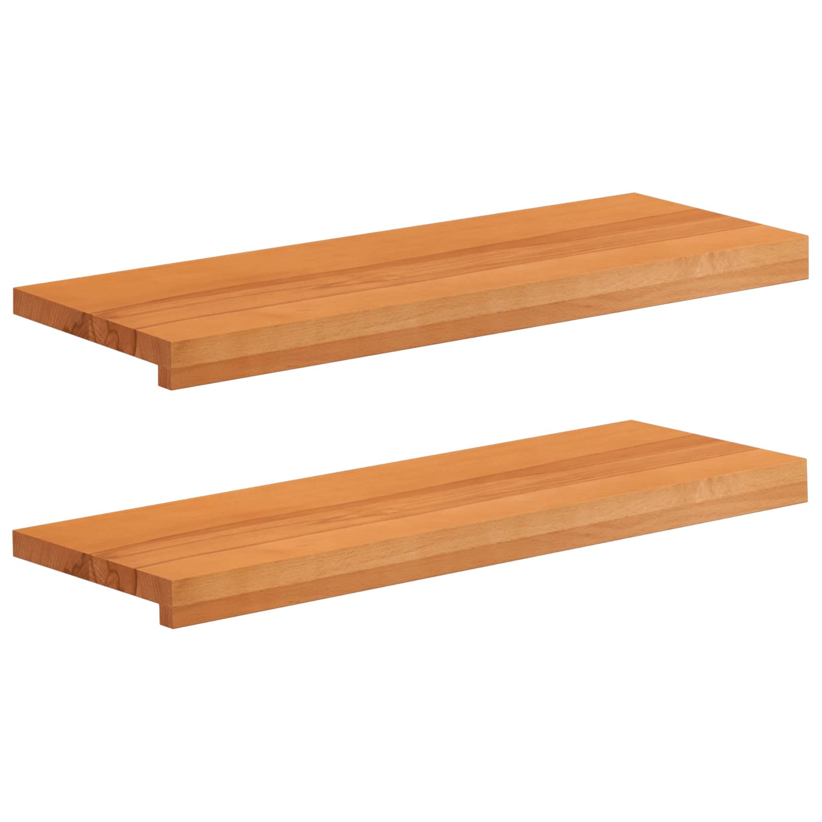 Ablakpárkányok 2 db világos barna 80x 30 x 2 cm tömör bükkfa