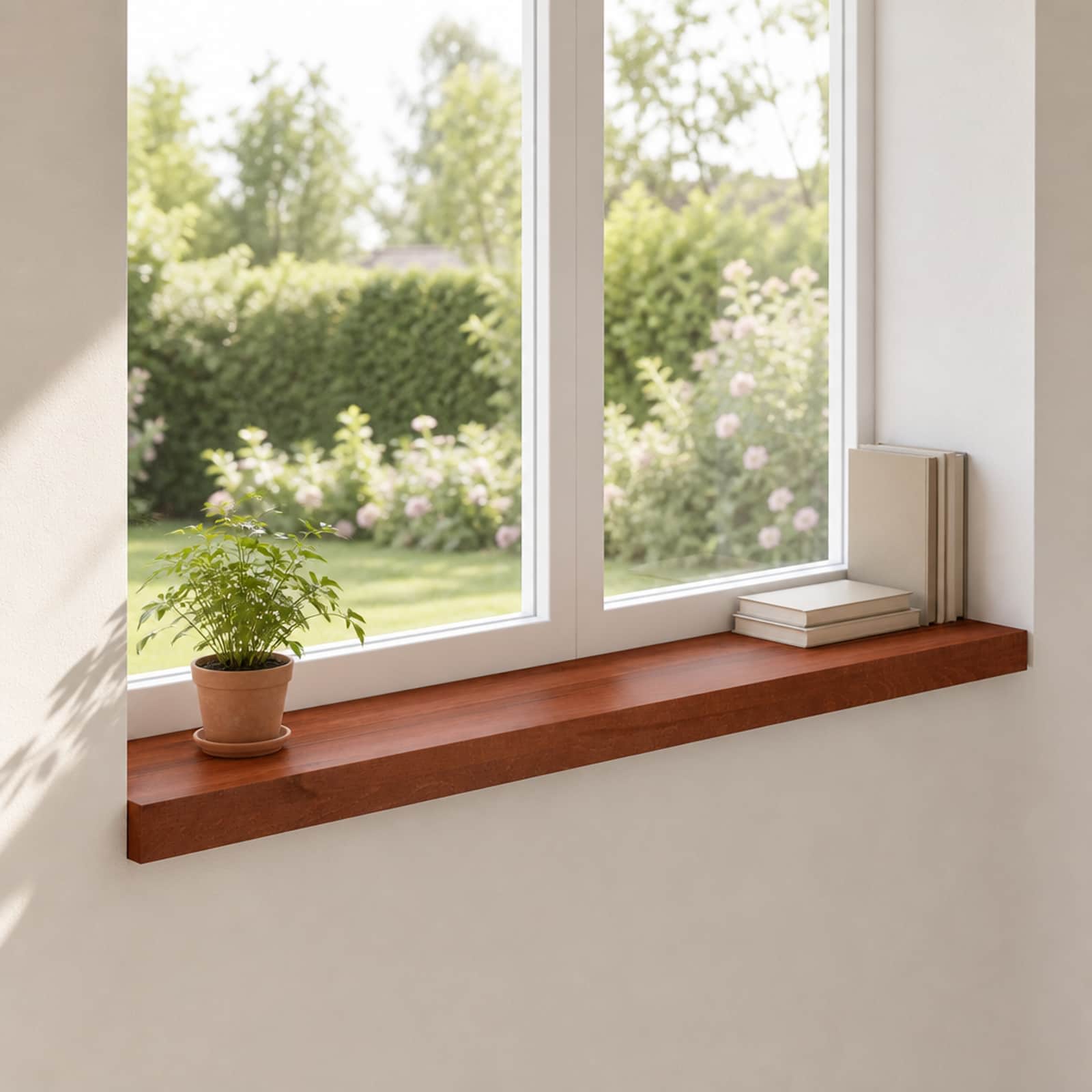 Ablakpárkányok 2 db barna 70 x 15 x 2 cm tömör bükkfa