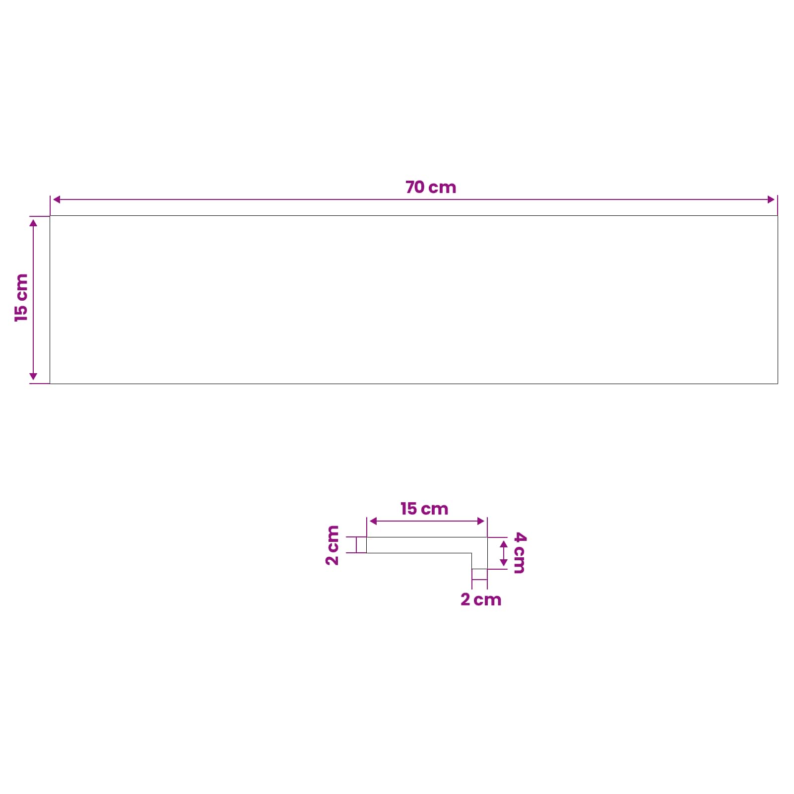 Ablakpárkányok 2 db barna 70 x 15 x 2 cm tömör bükkfa