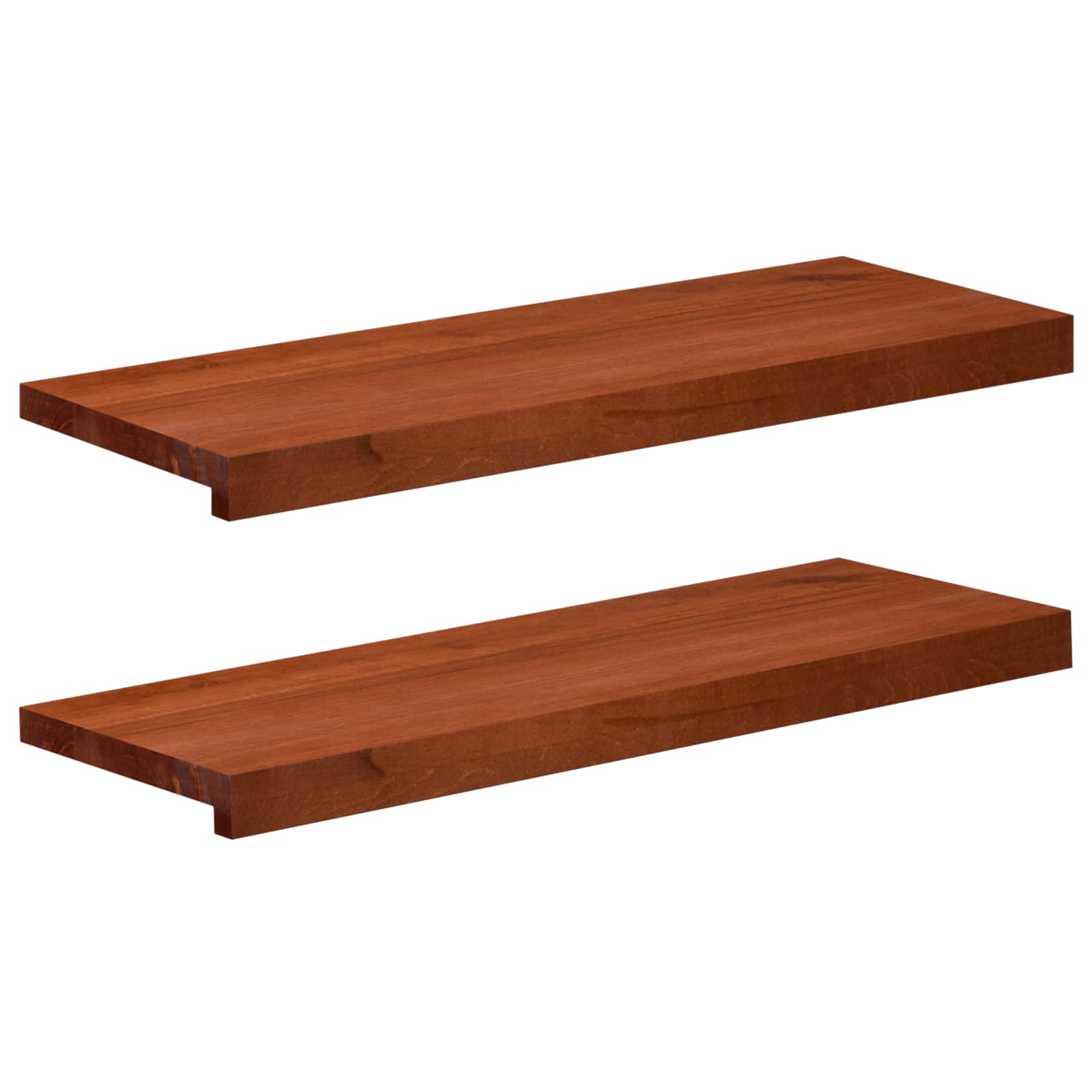 Ablakpárkányok 2 db barna 70 x 25 x 2 cm tömör bükkfa