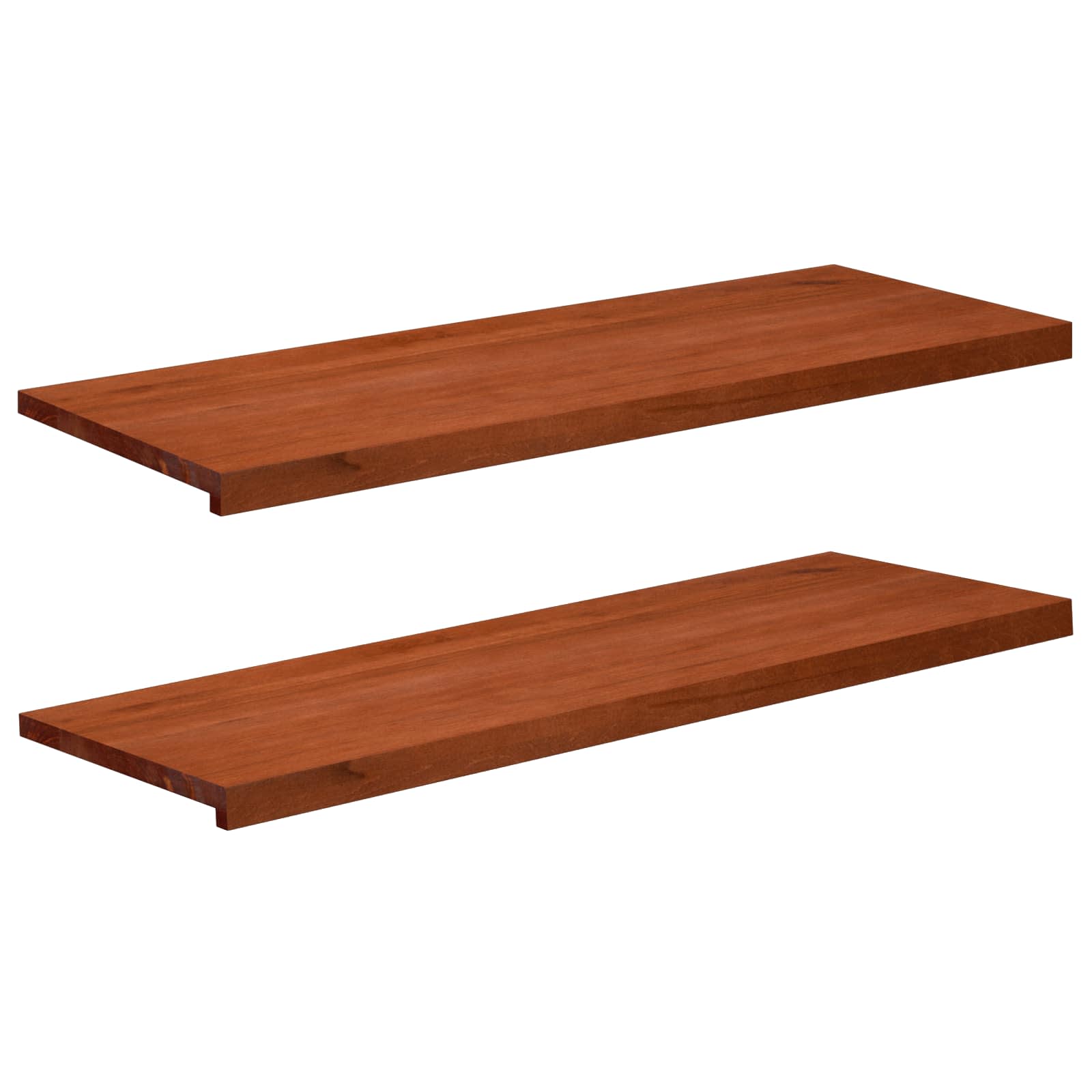 Ablakpárkányok 2 db barna 110 x 40 x 2 cm tömör bükkfa