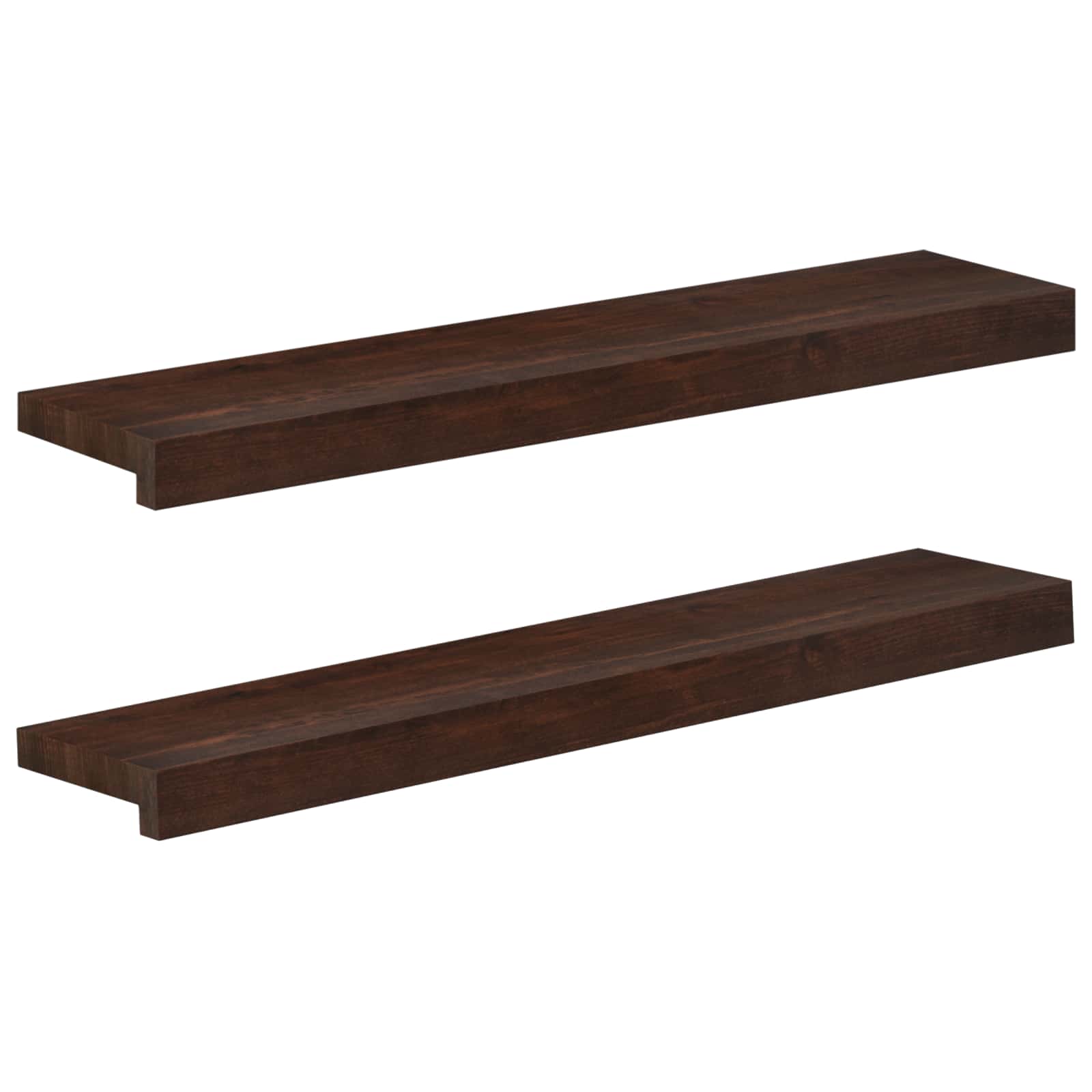 Ablakpárkányok 2 db sötét barna 80x 15 x 2 cm tömör bükkfa