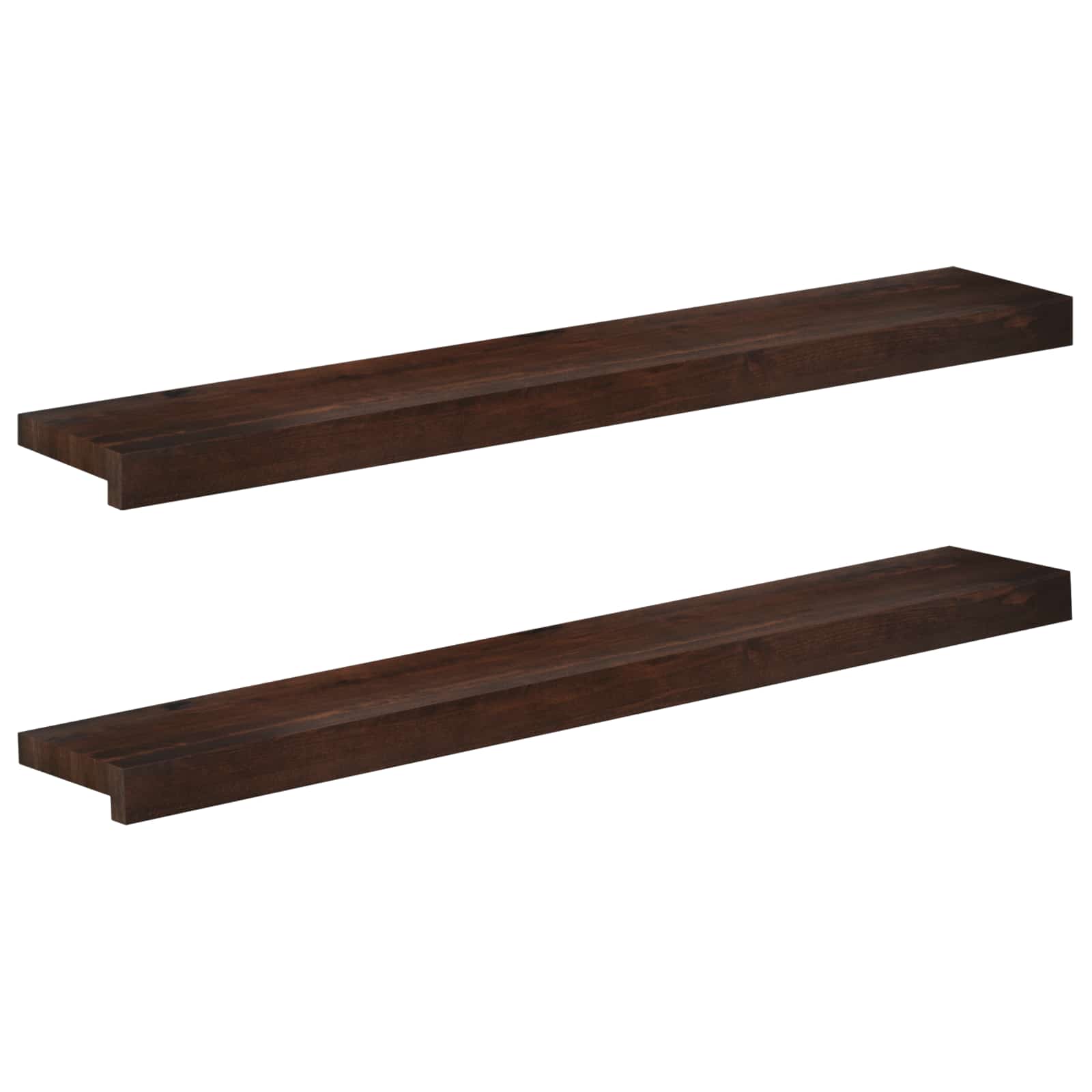 Ablakpárkányok 2 db sötét barna 90 x 15 x 2 cm tömör bükkfa