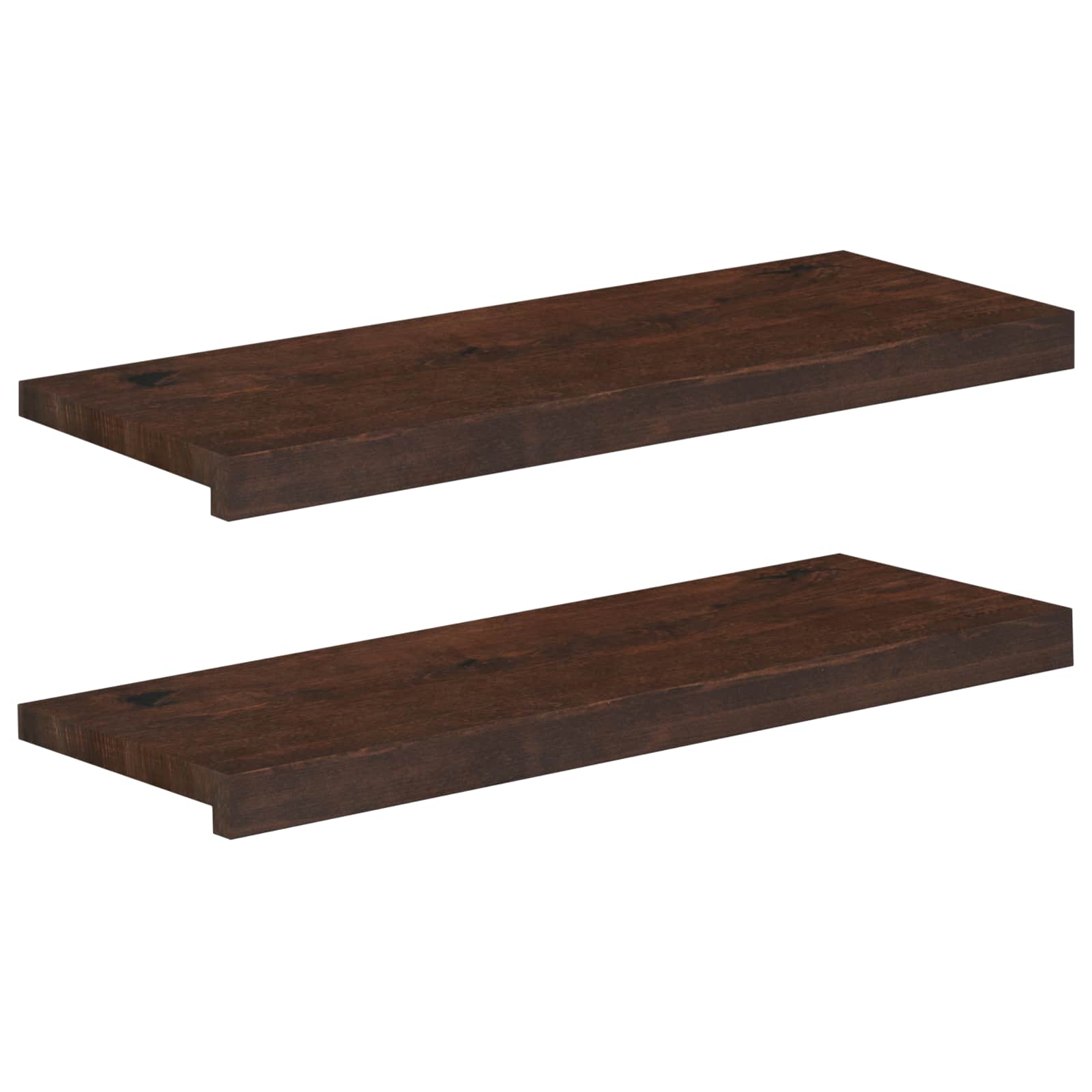 Ablakpárkányok 2 db sötét barna 80x 25 x 2 cm tömör bükkfa