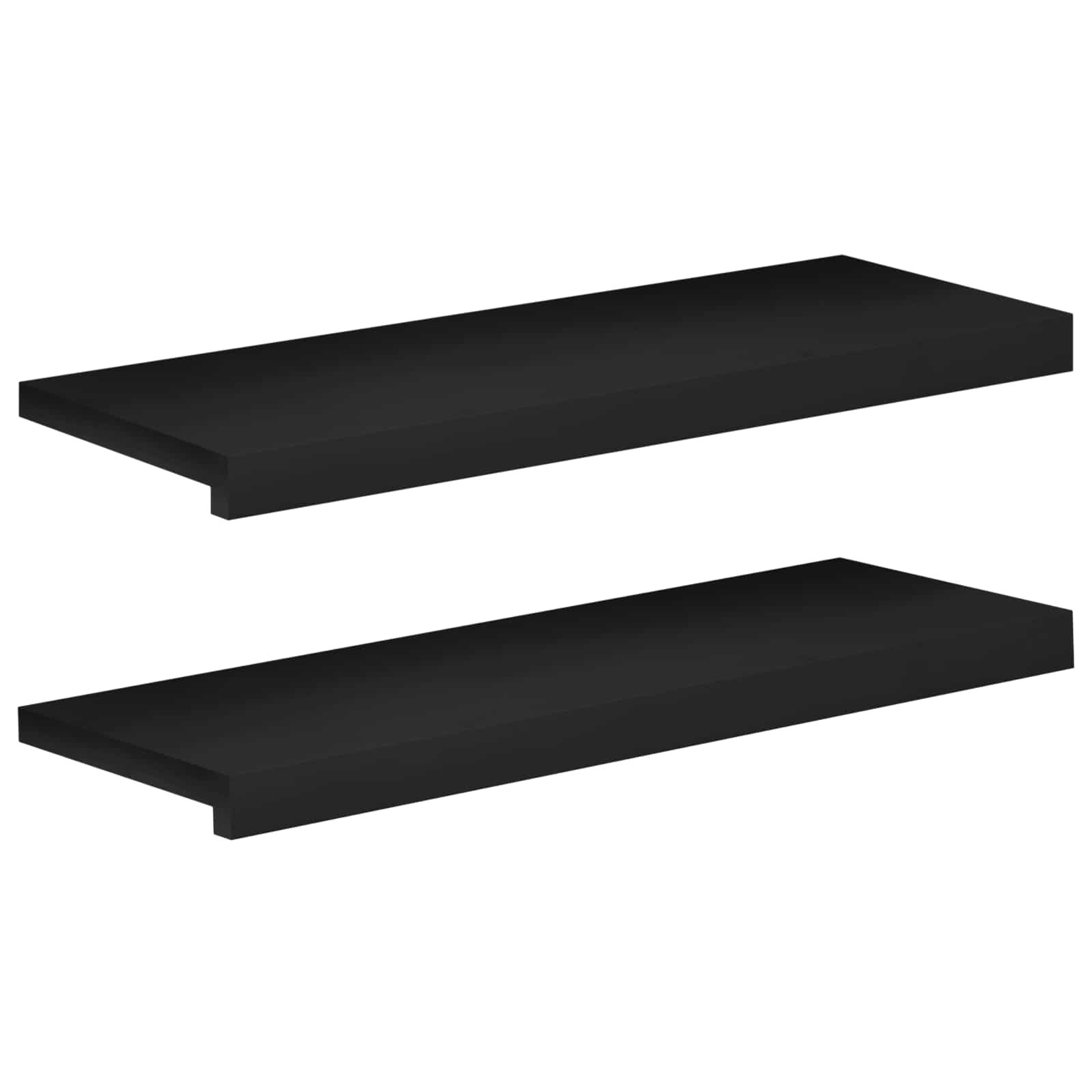 Ablakpárkányok 2 db fekete 70 x 30 x 2 cm tömör bükkfa