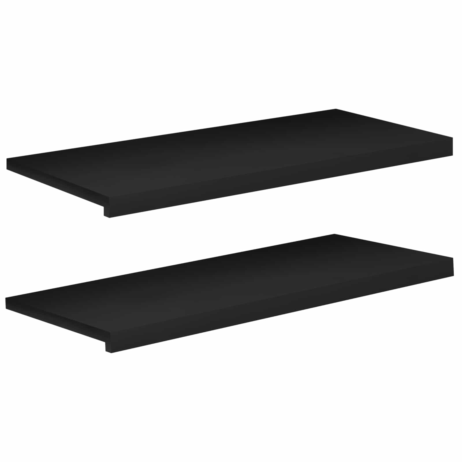 Ablakpárkányok 2 db fekete 90 x 40 x 2 cm tömör bükkfa